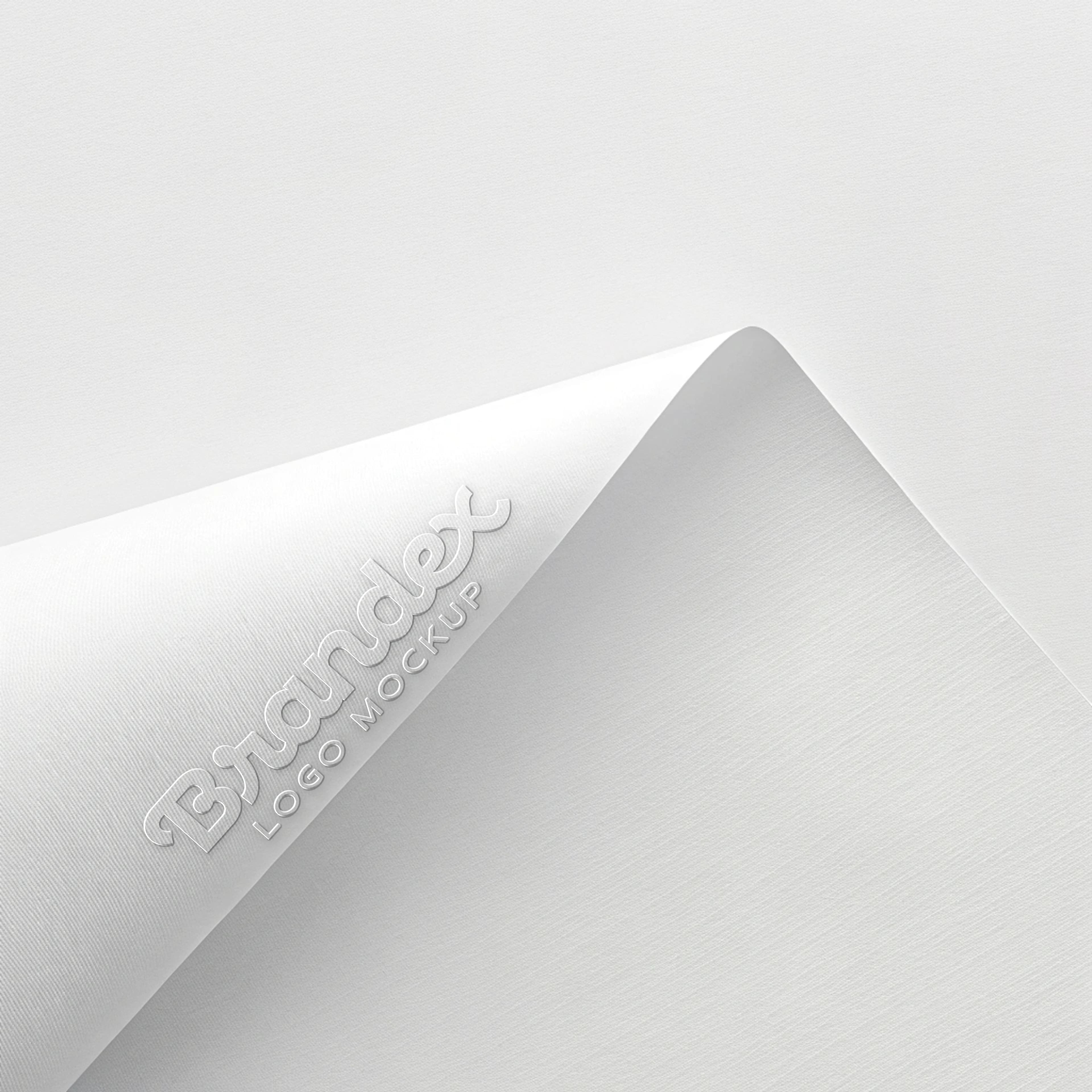 Elegant white paper logo mockup