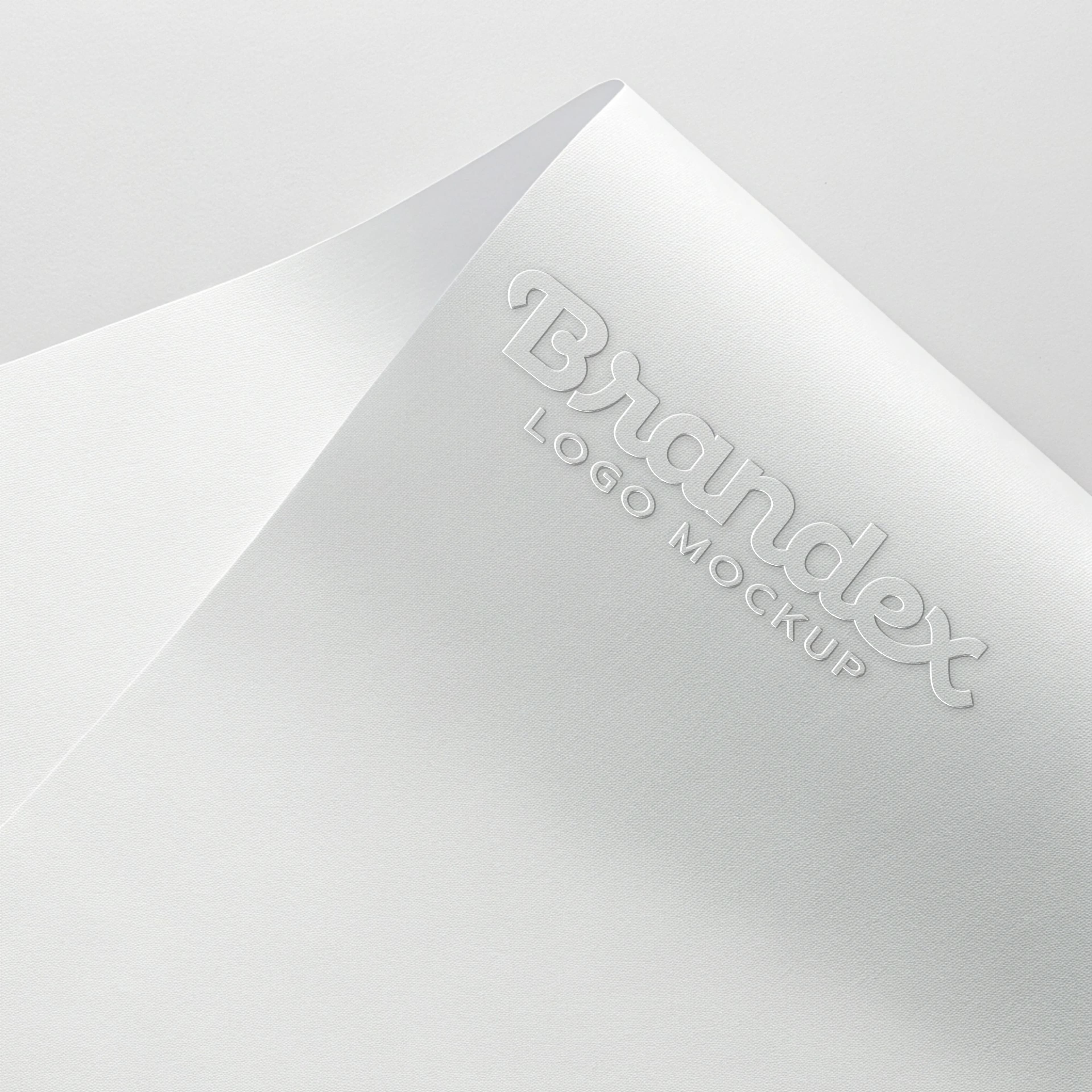 Embossed logo on paper mockup