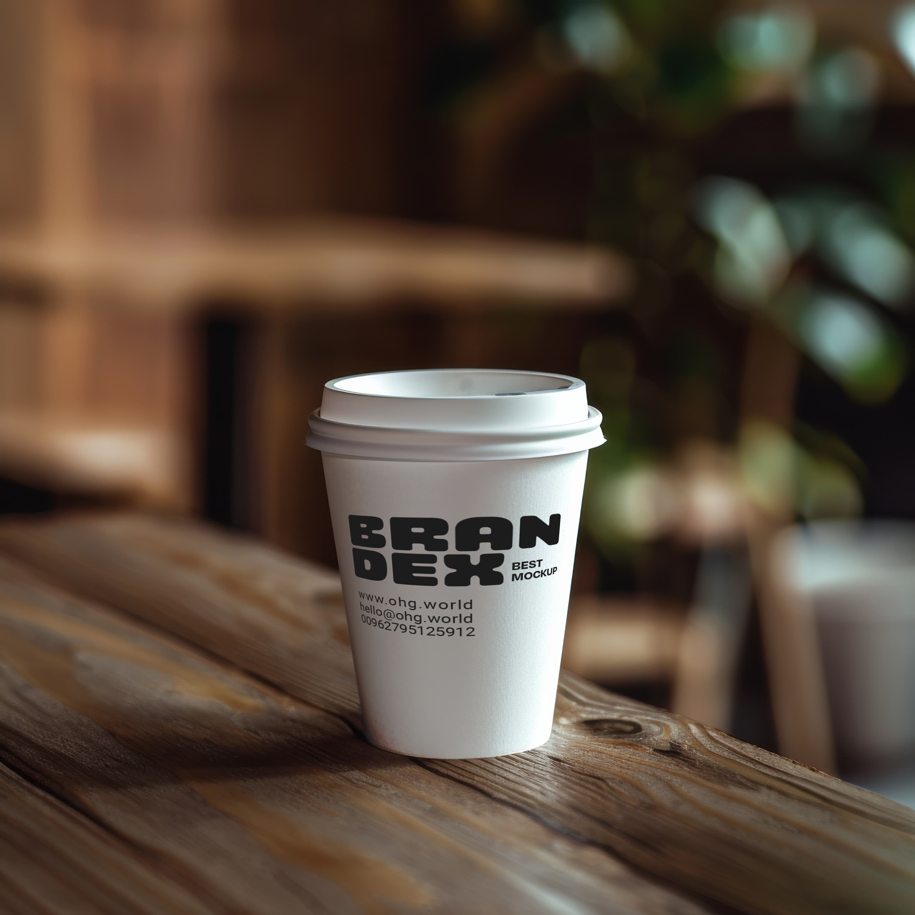 Logo branded paper cup mockup