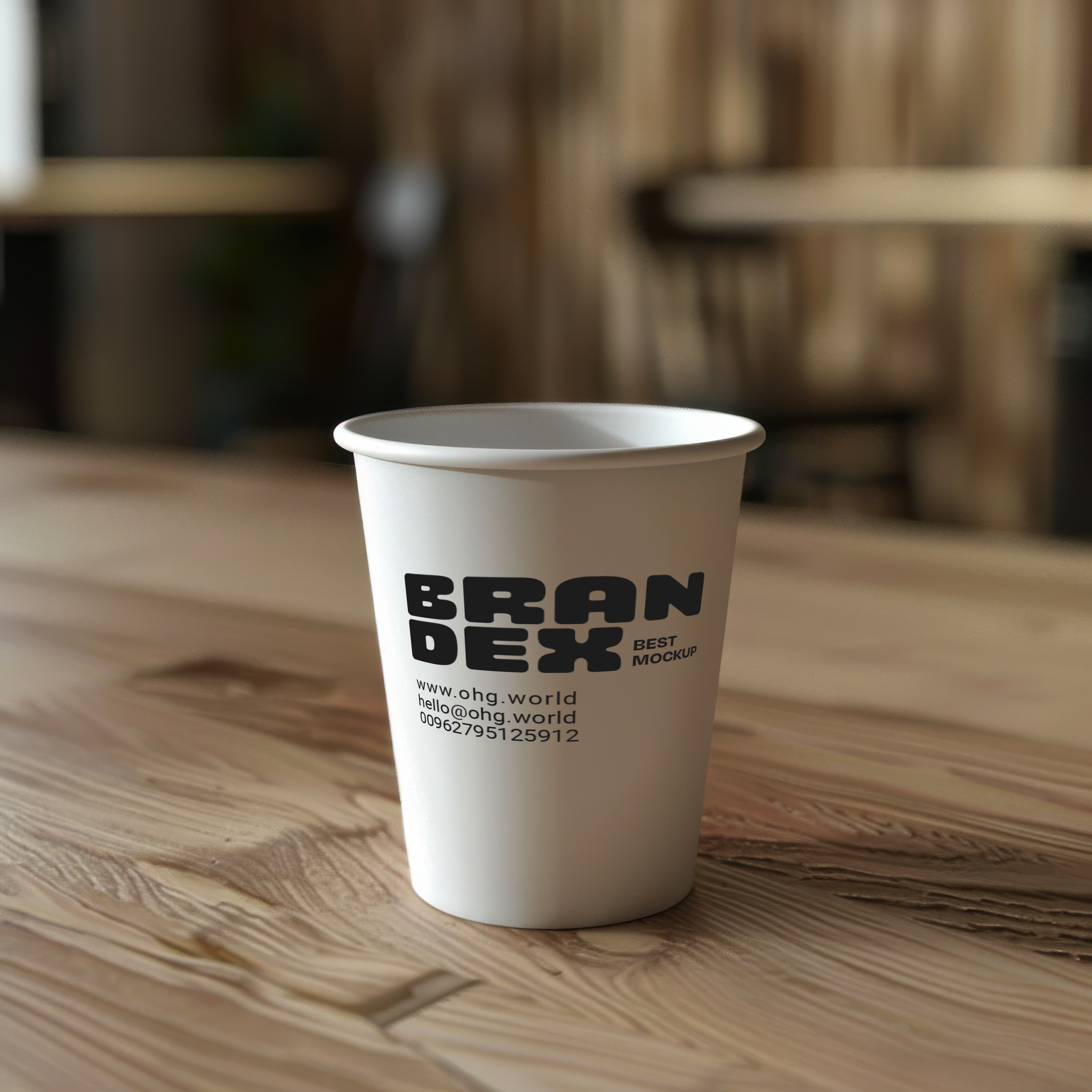 Custom branded paper cup mockup
