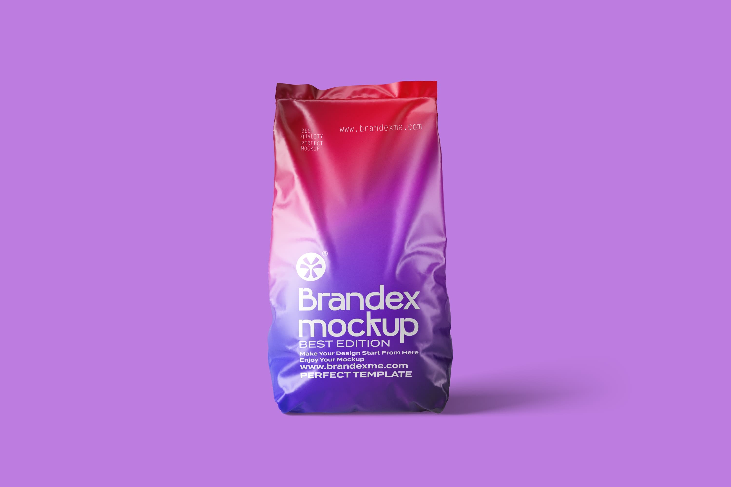 Gradient coffee bag mockup