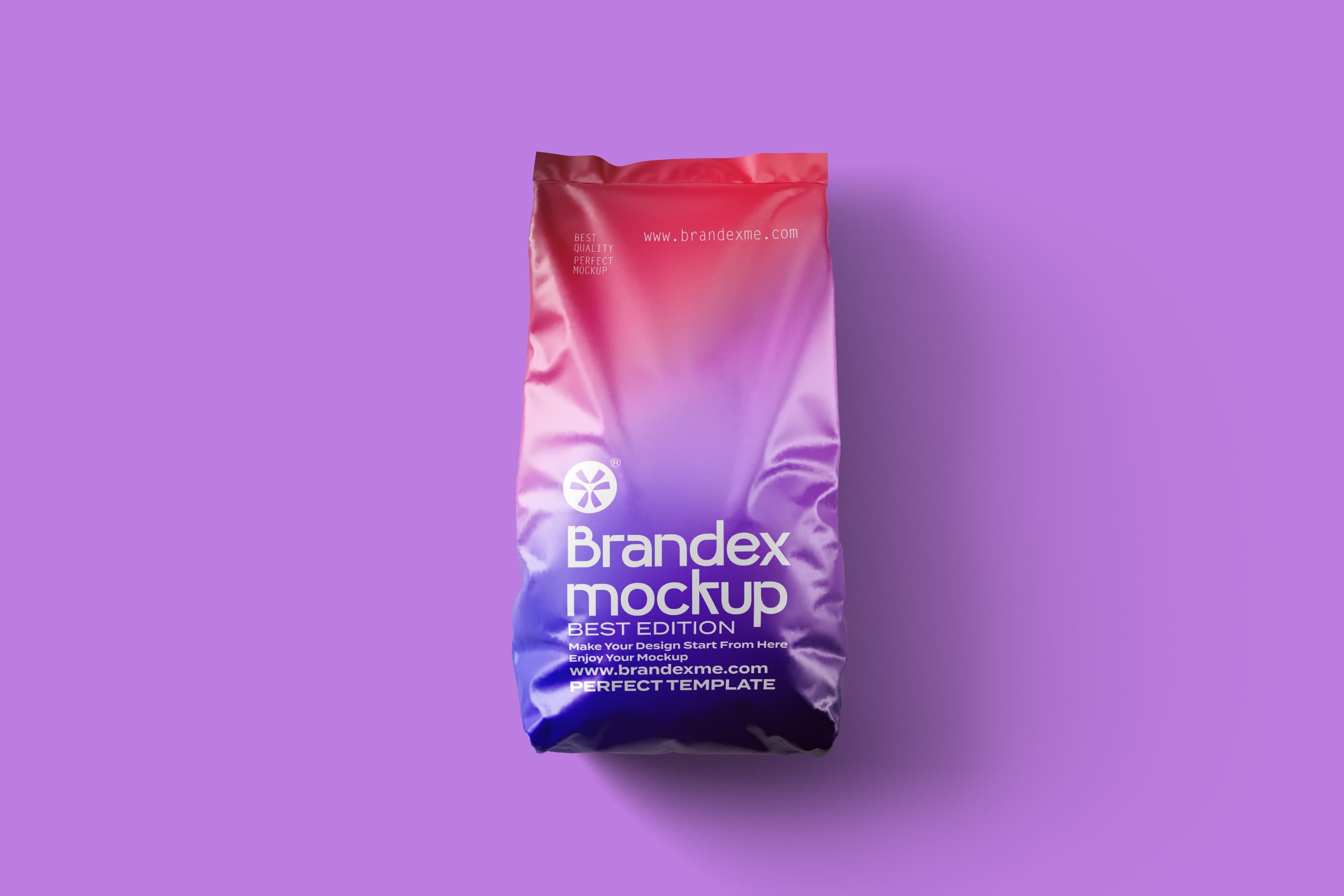 Vibrant gradient coffee bag mockup