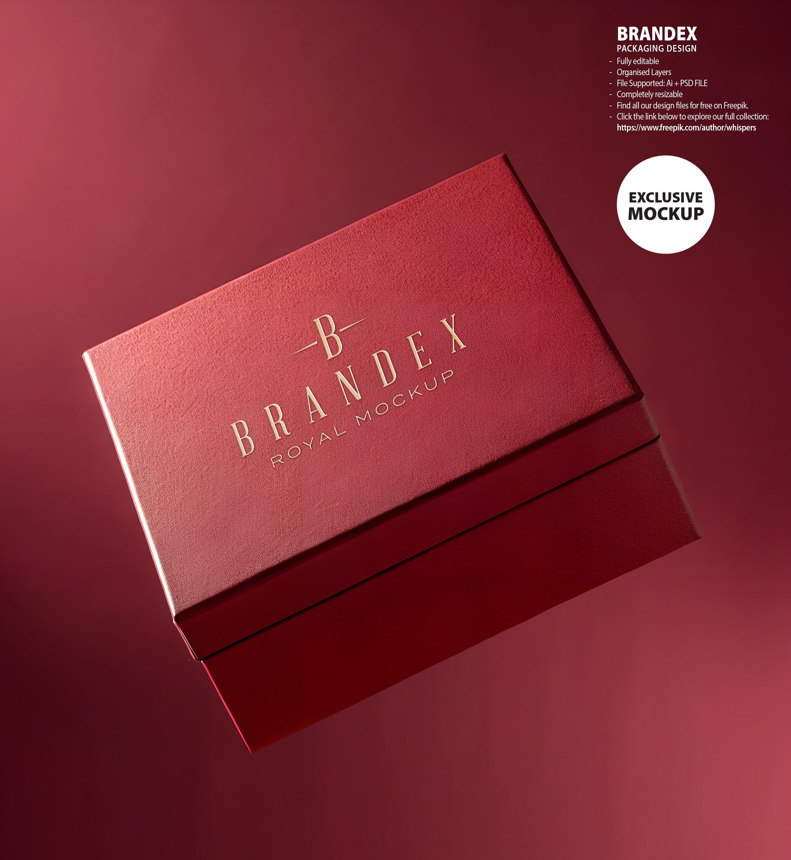 Elegant red gift mockup