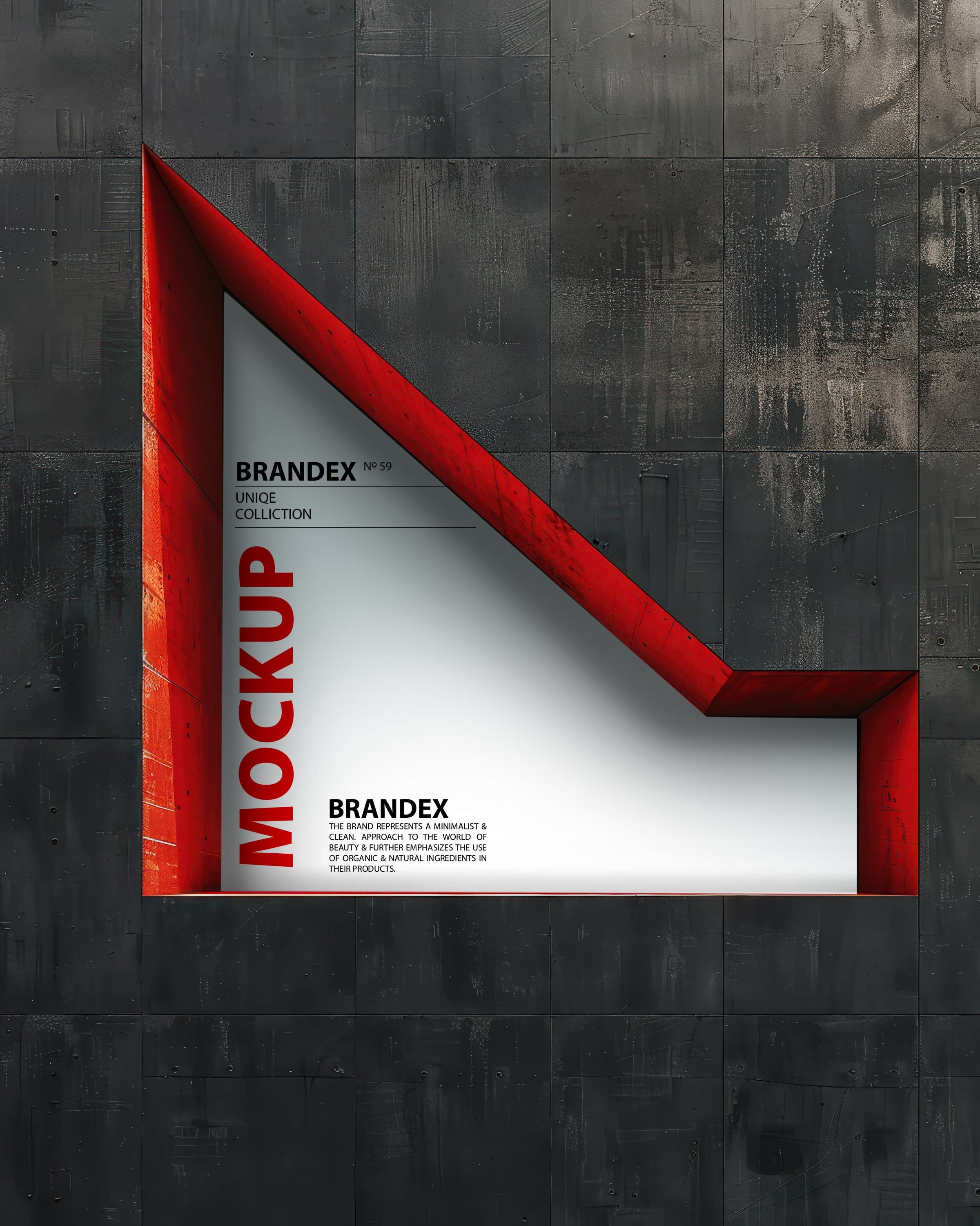 Industrial metal wall mockup