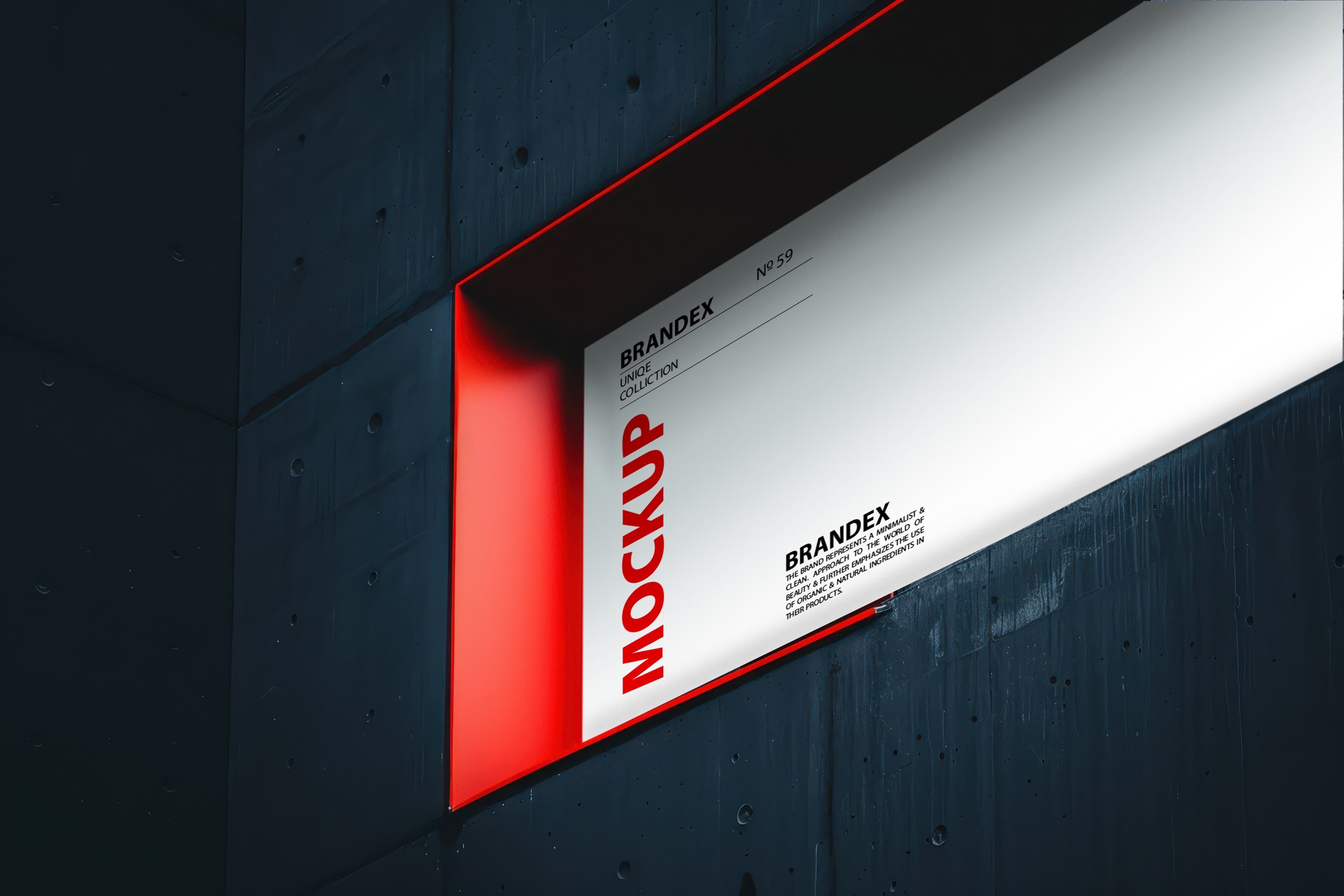 Red and white horizontal billboard mockup