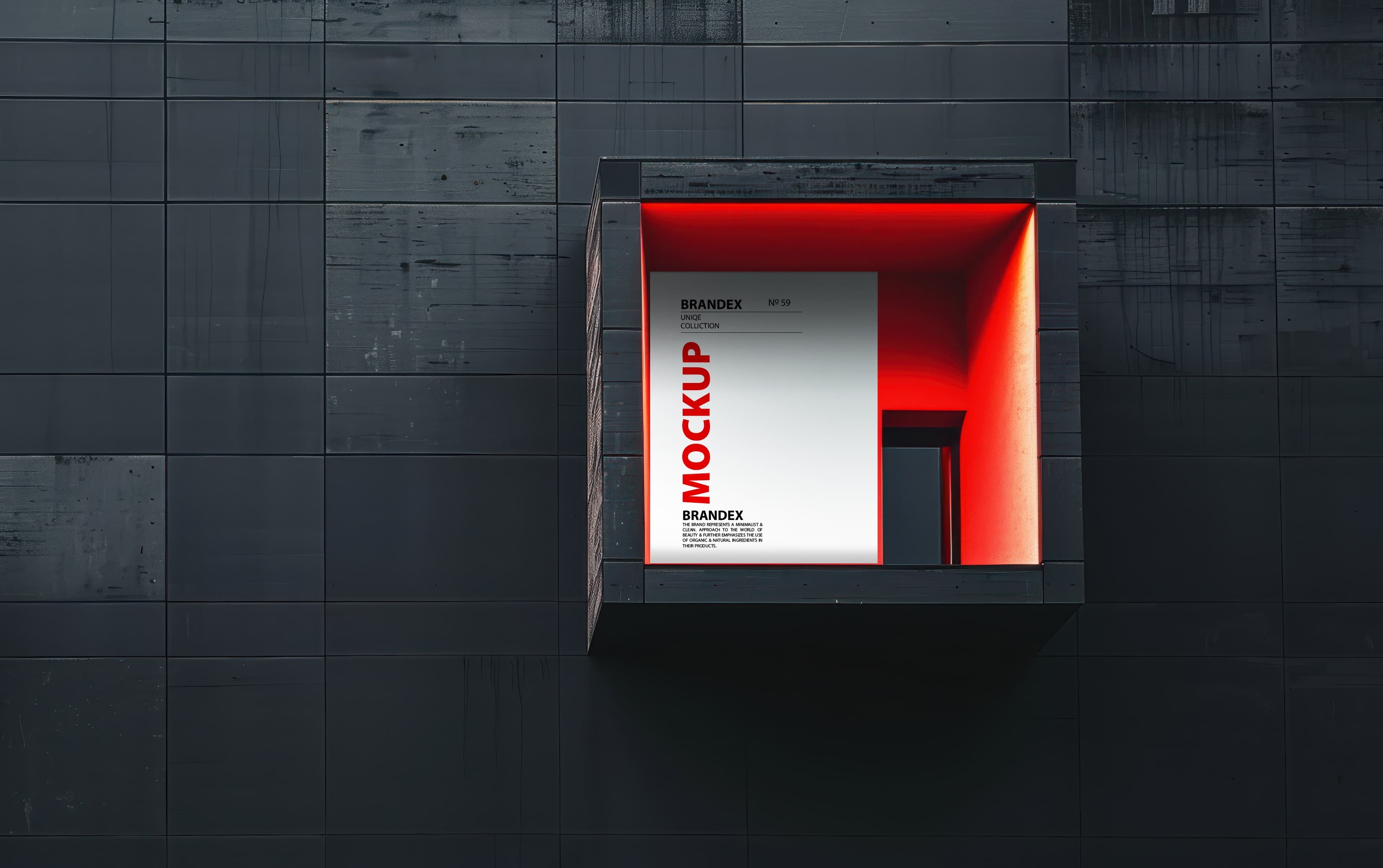 Red and black wall poster mockup