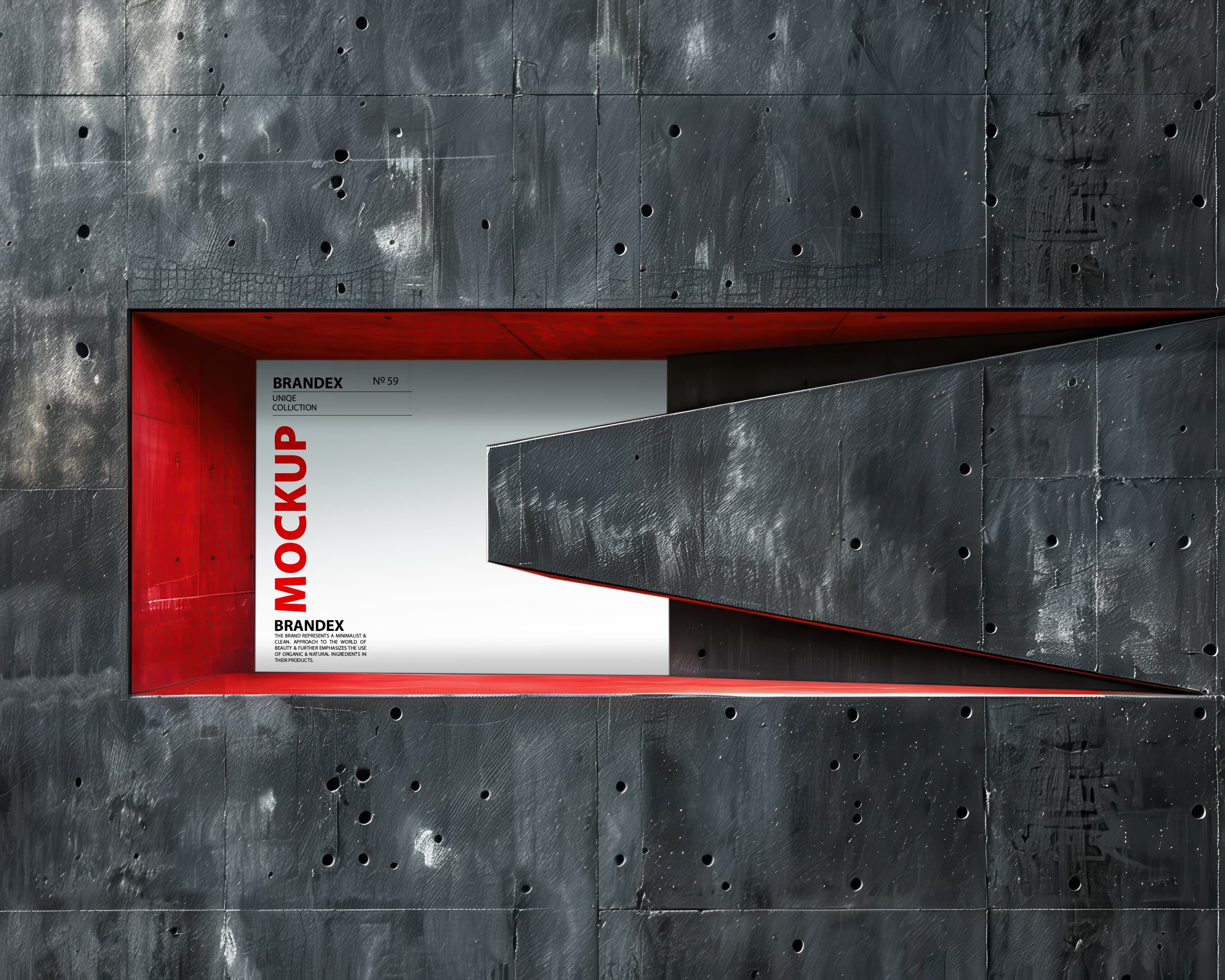 Industrial billboard facade mockup