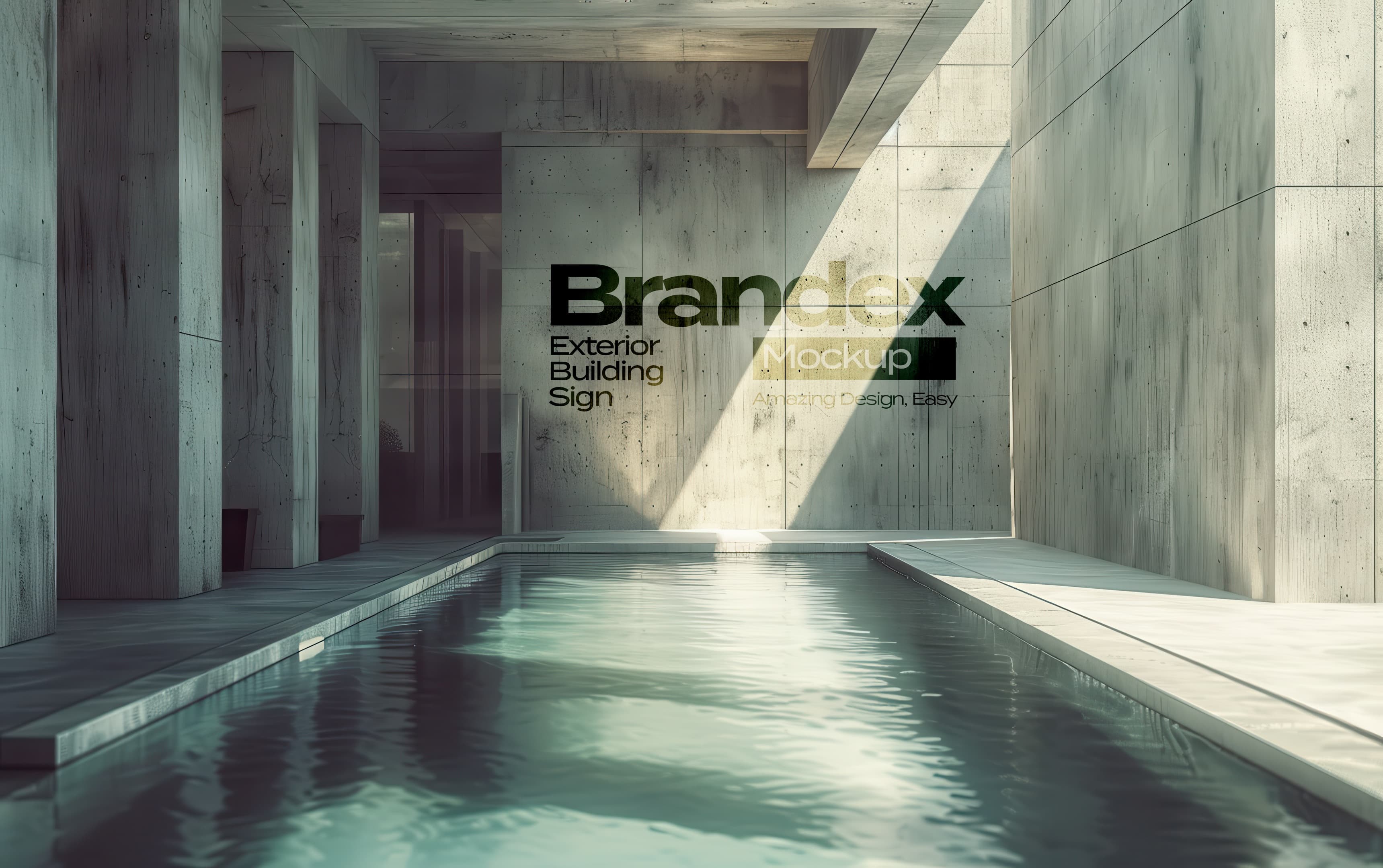 Modern architectural exterior sign mockup