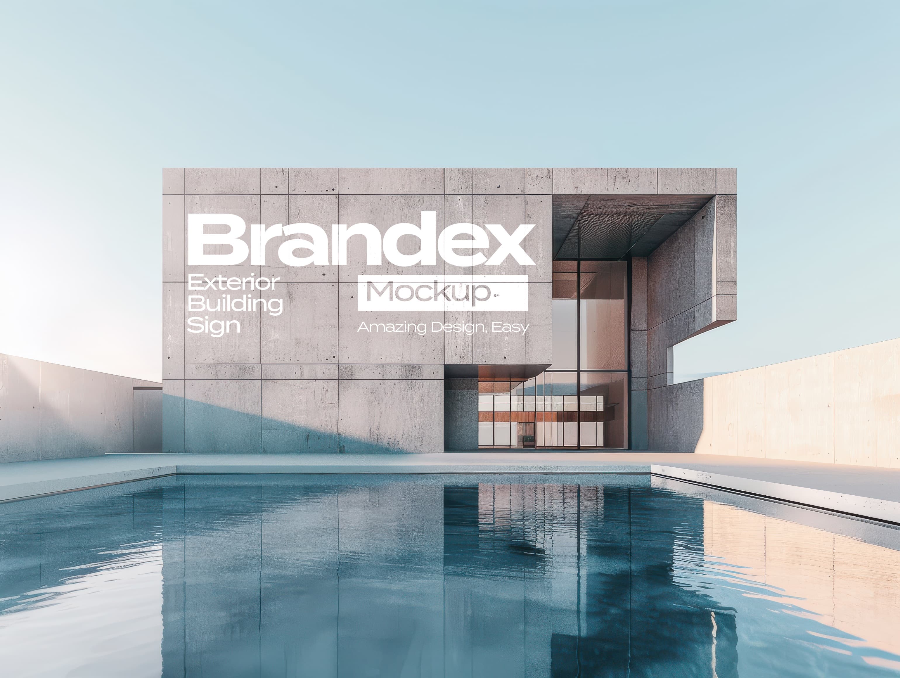 Modern exterior building sign mockup