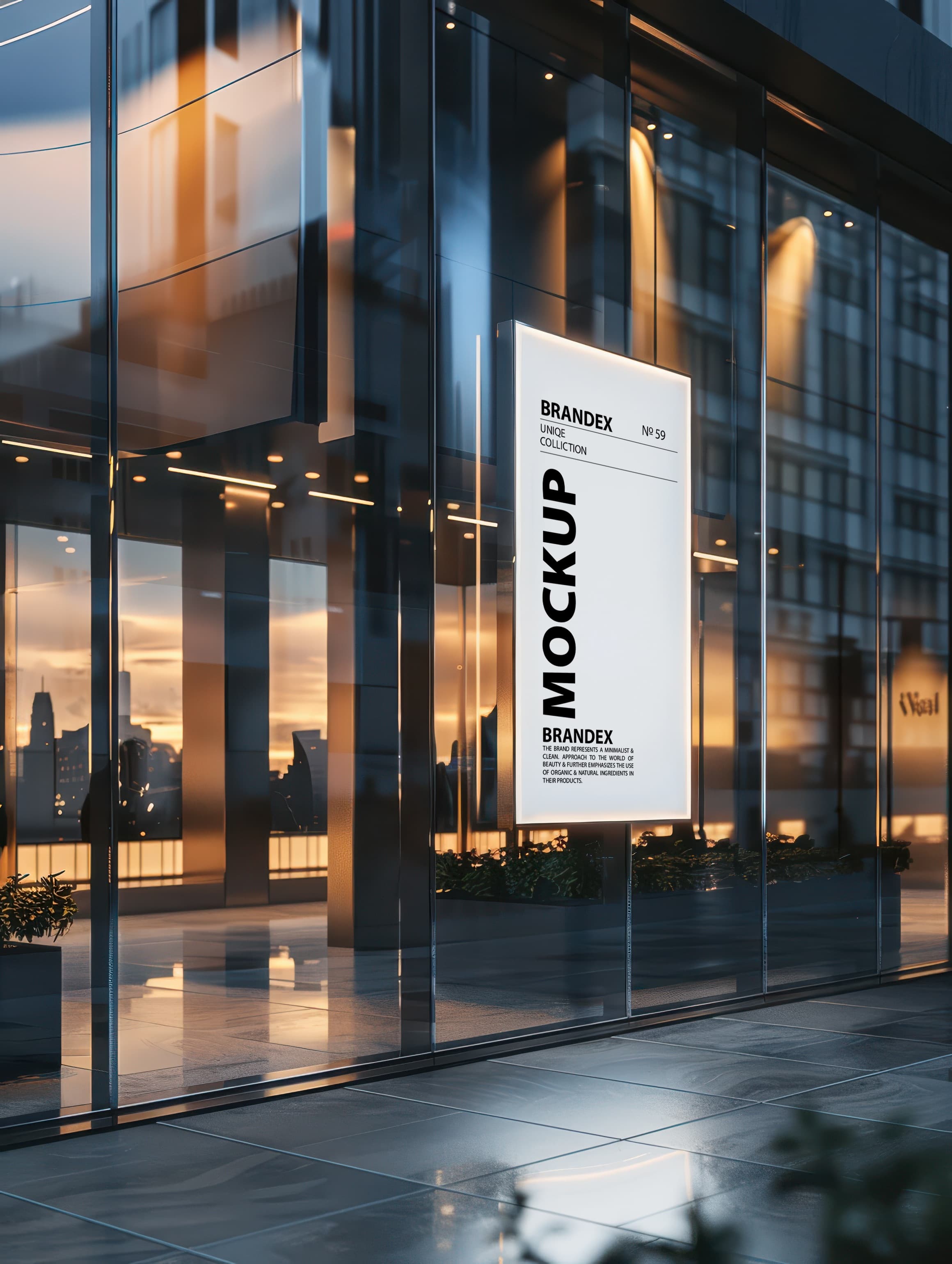 Modern cityscape outdoor poster mockup