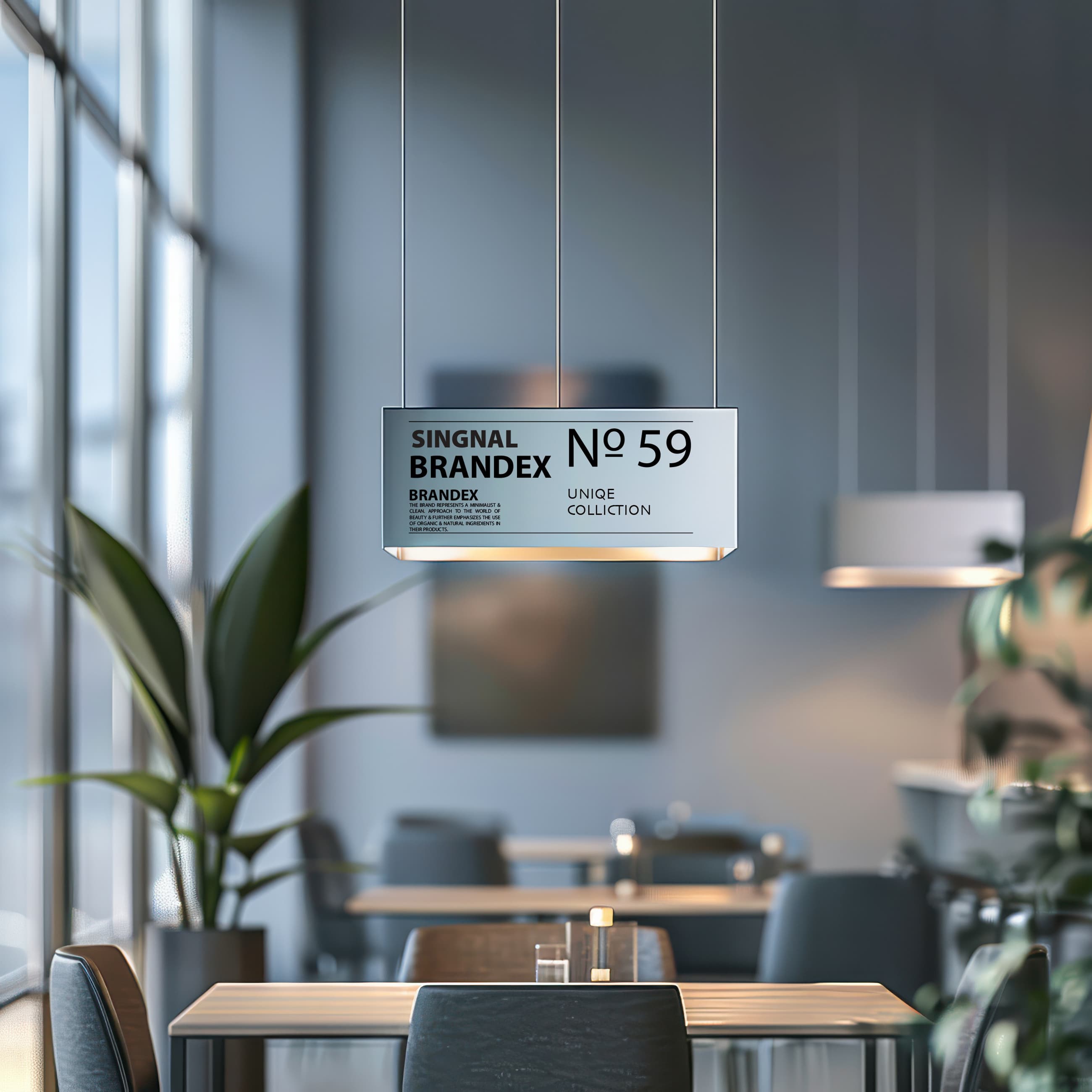 Modern hanging light fixture mockup