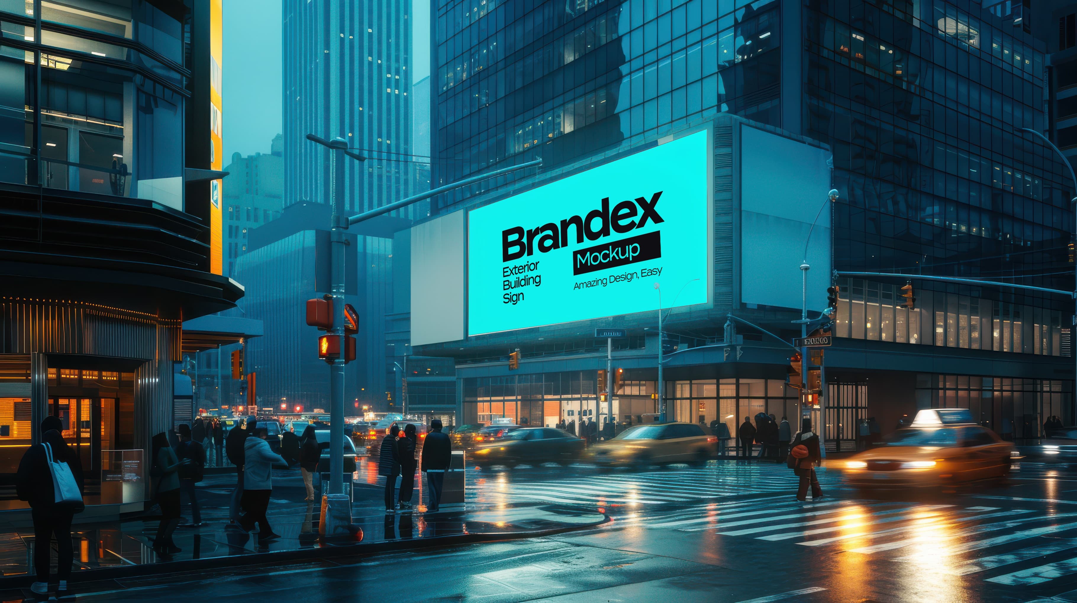 Urban building billboard mockup