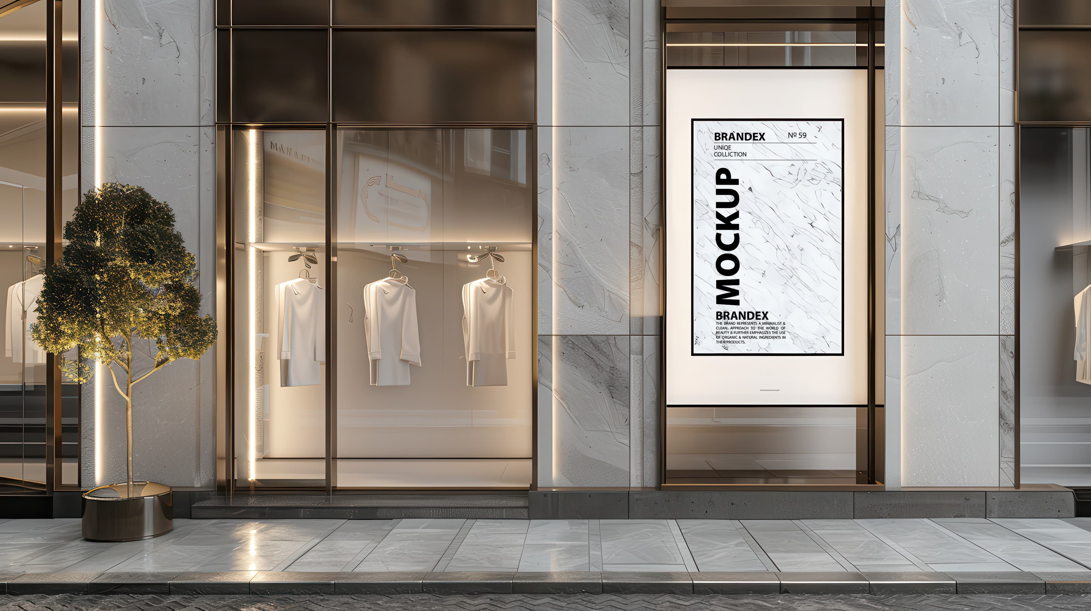 Luxury storefront poster mockup