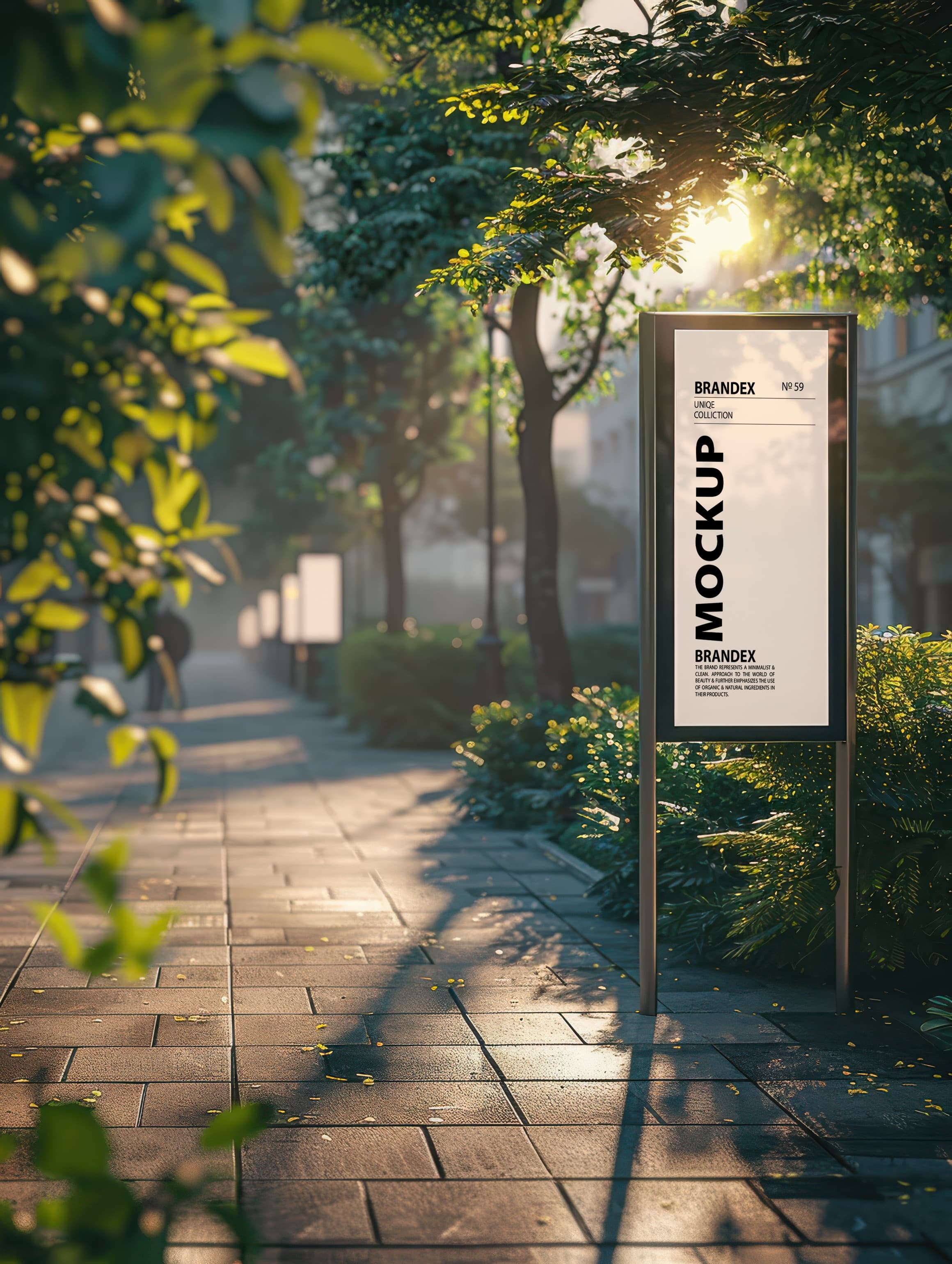 Urban sidewalk billboard mockup