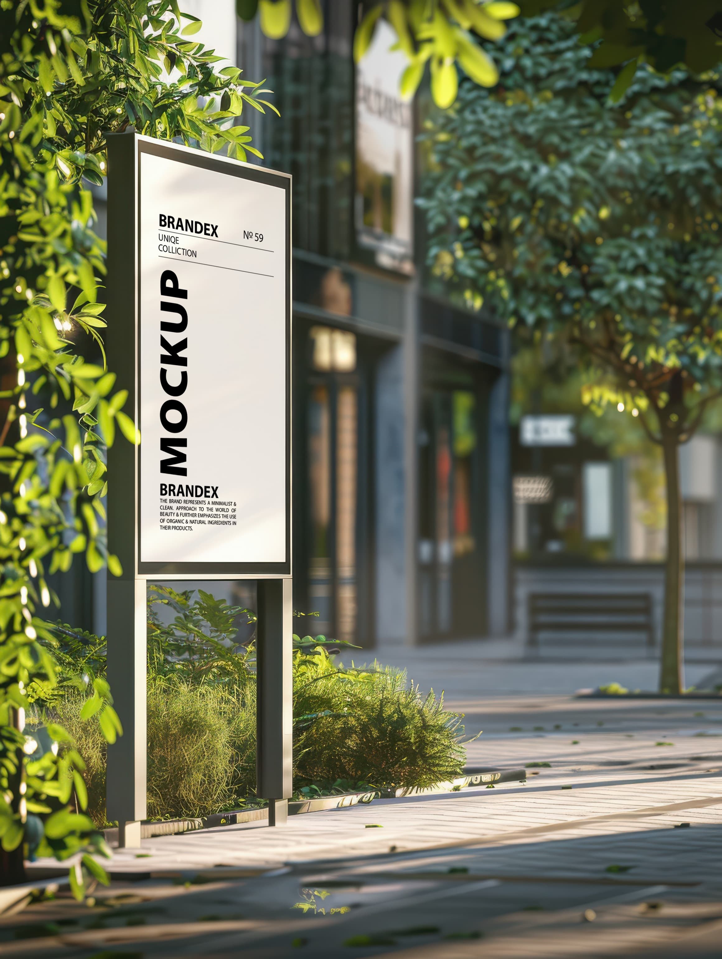 Street advertising sign mockup