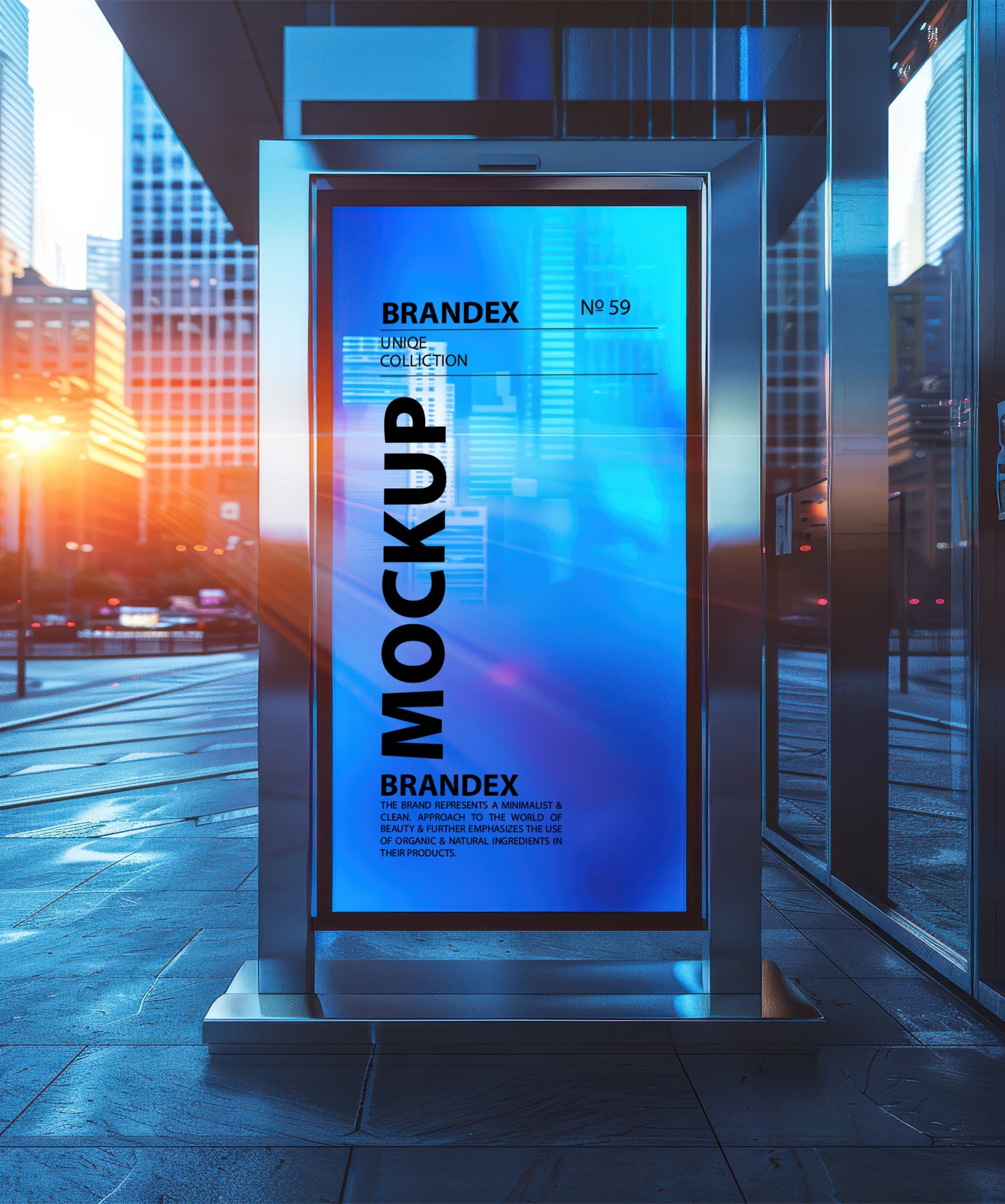 Urban digital billboard mockup