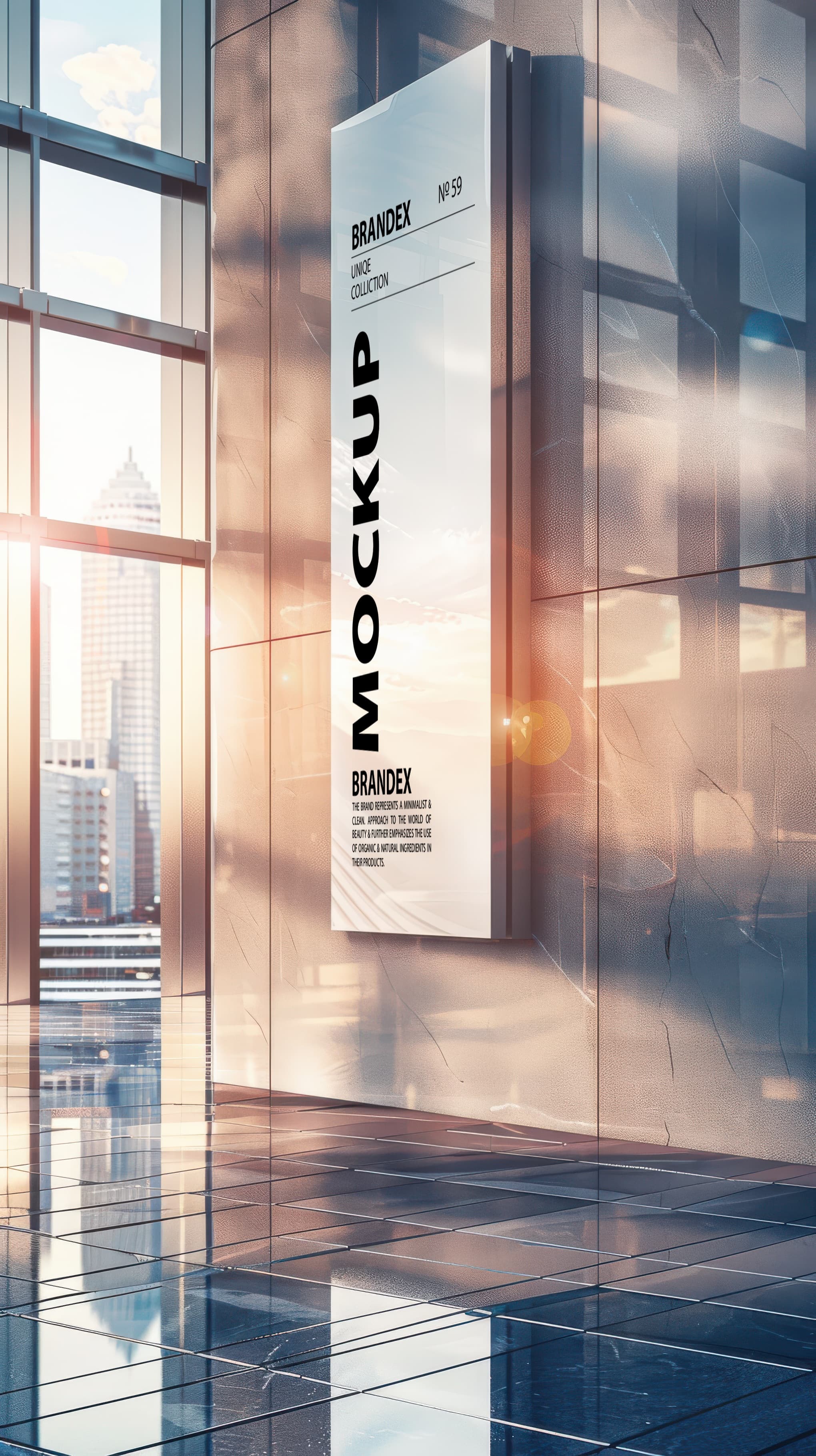 Tall indoor billboard mockup
