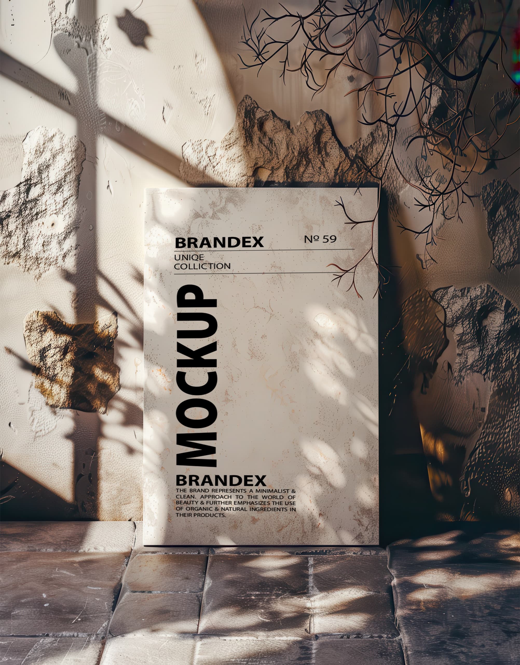 Rustic wall poster mockup