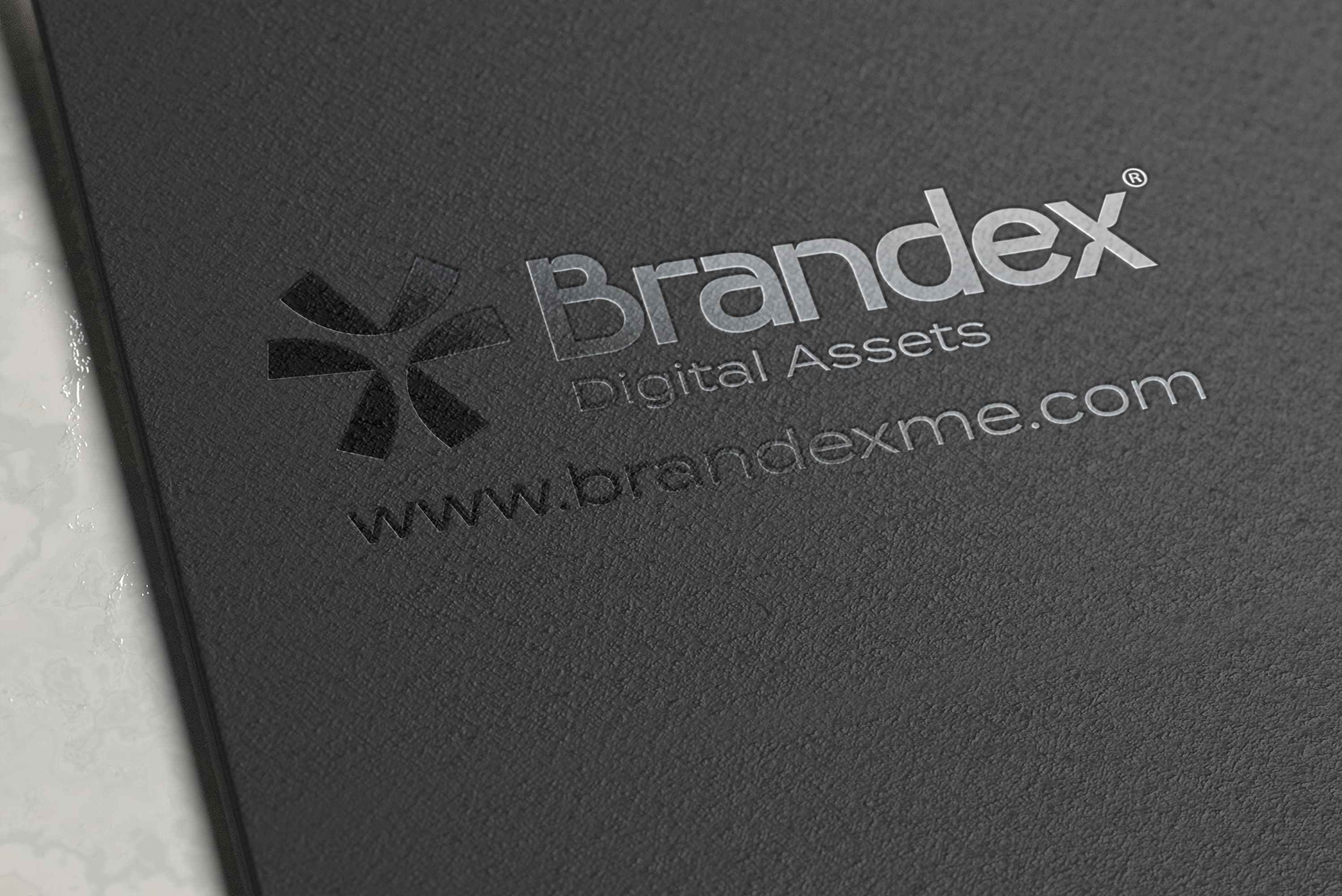 Black textured paper logo mockup