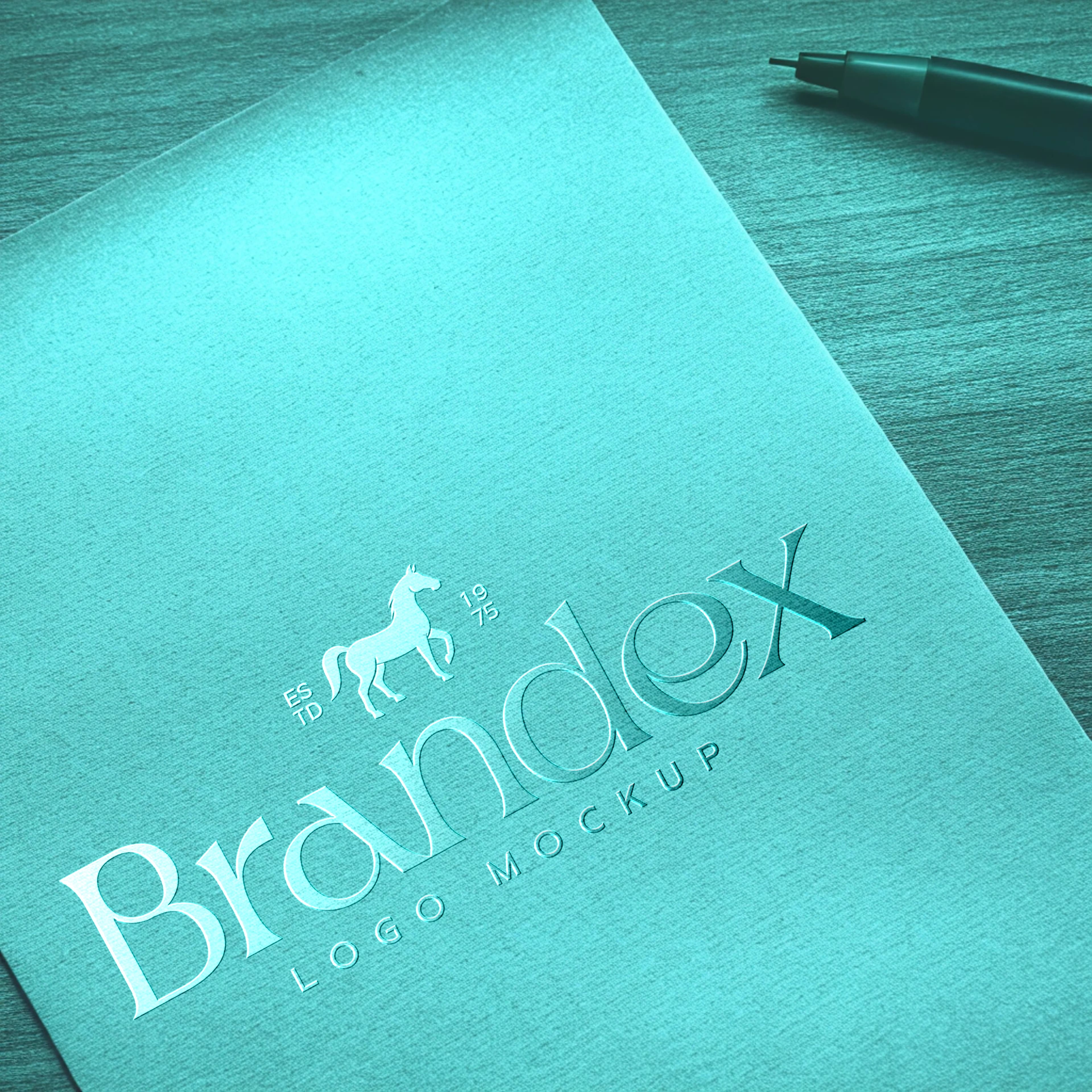 Aqua textured logo mockup