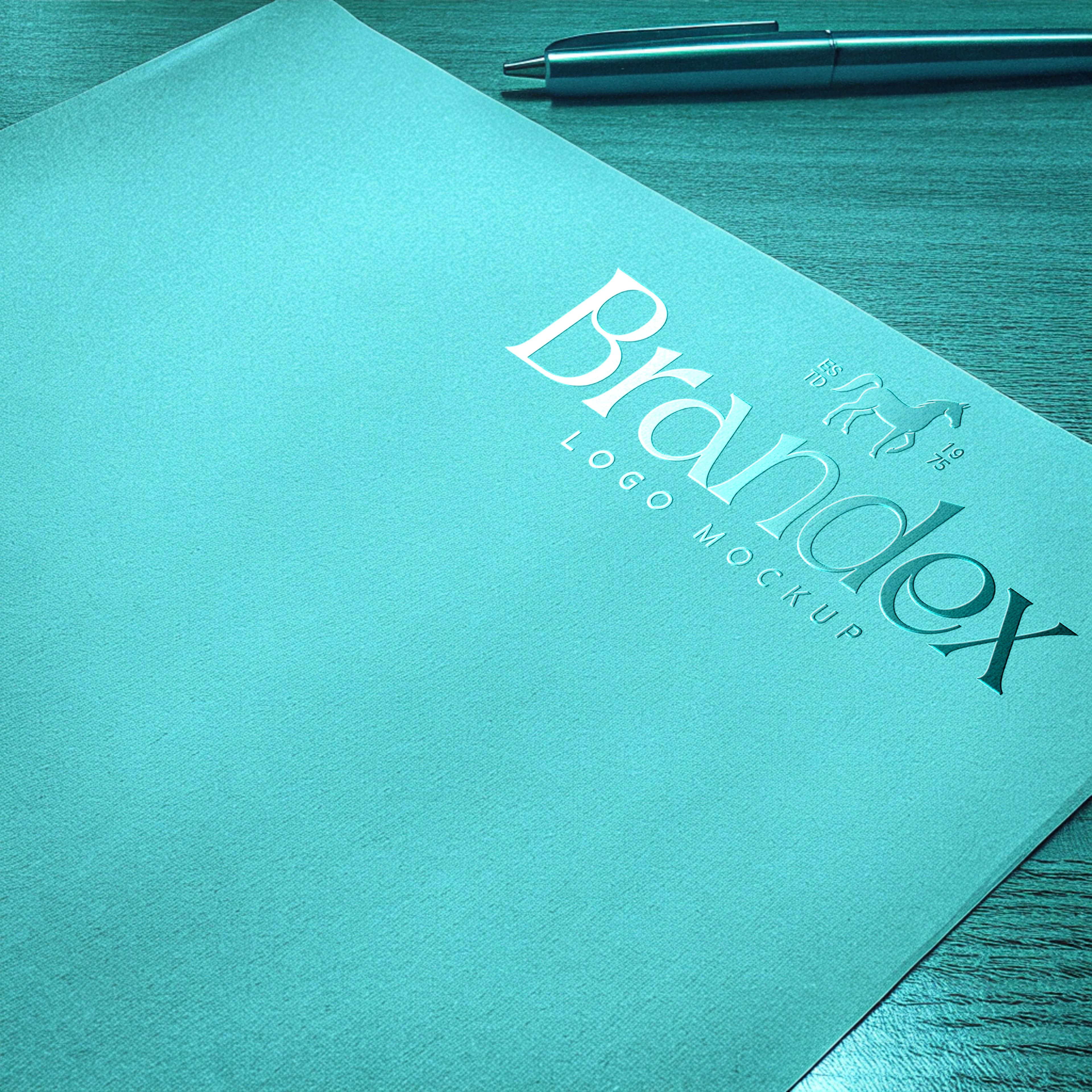 Embossed logo stationery mockup