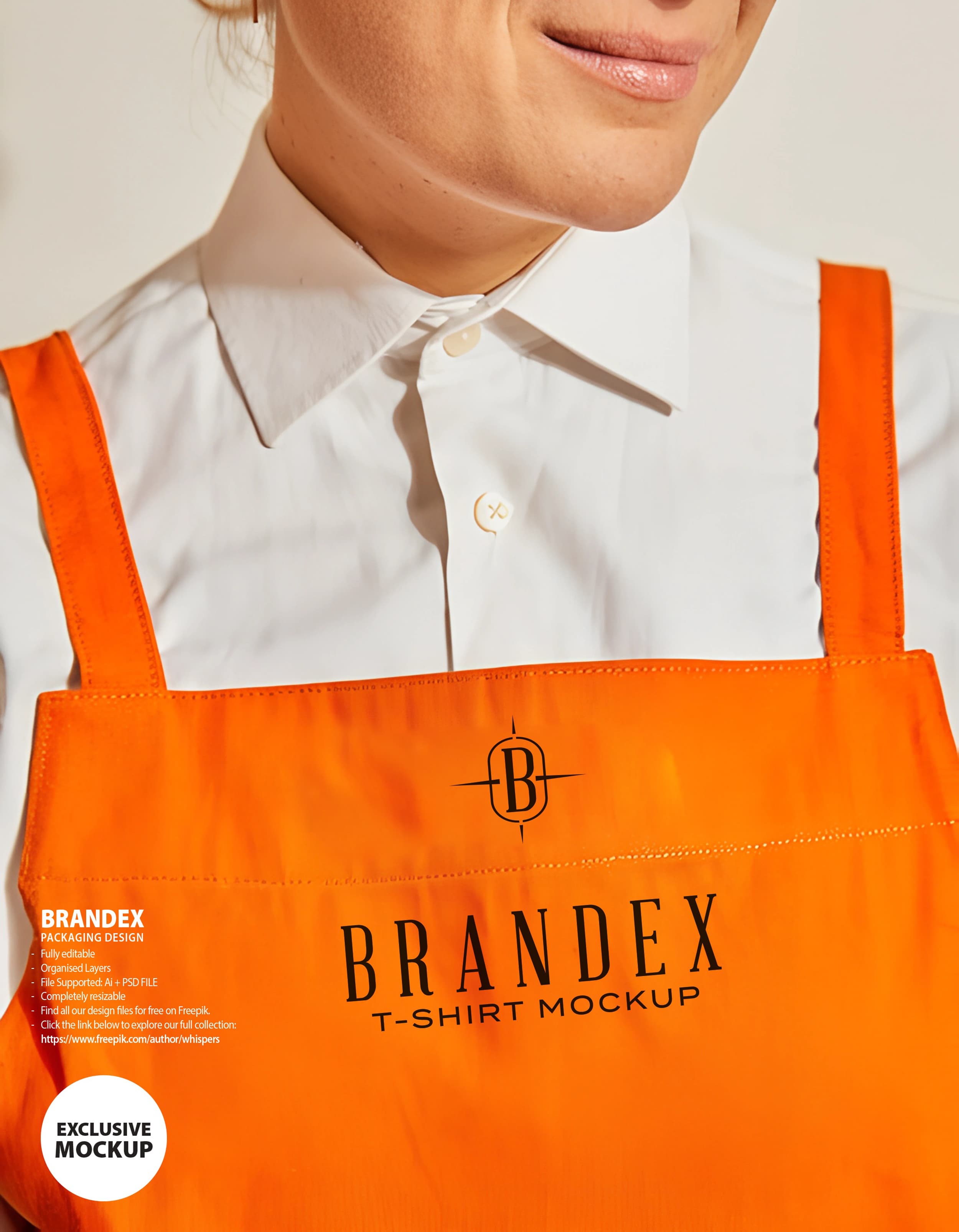 Orange apron mockup