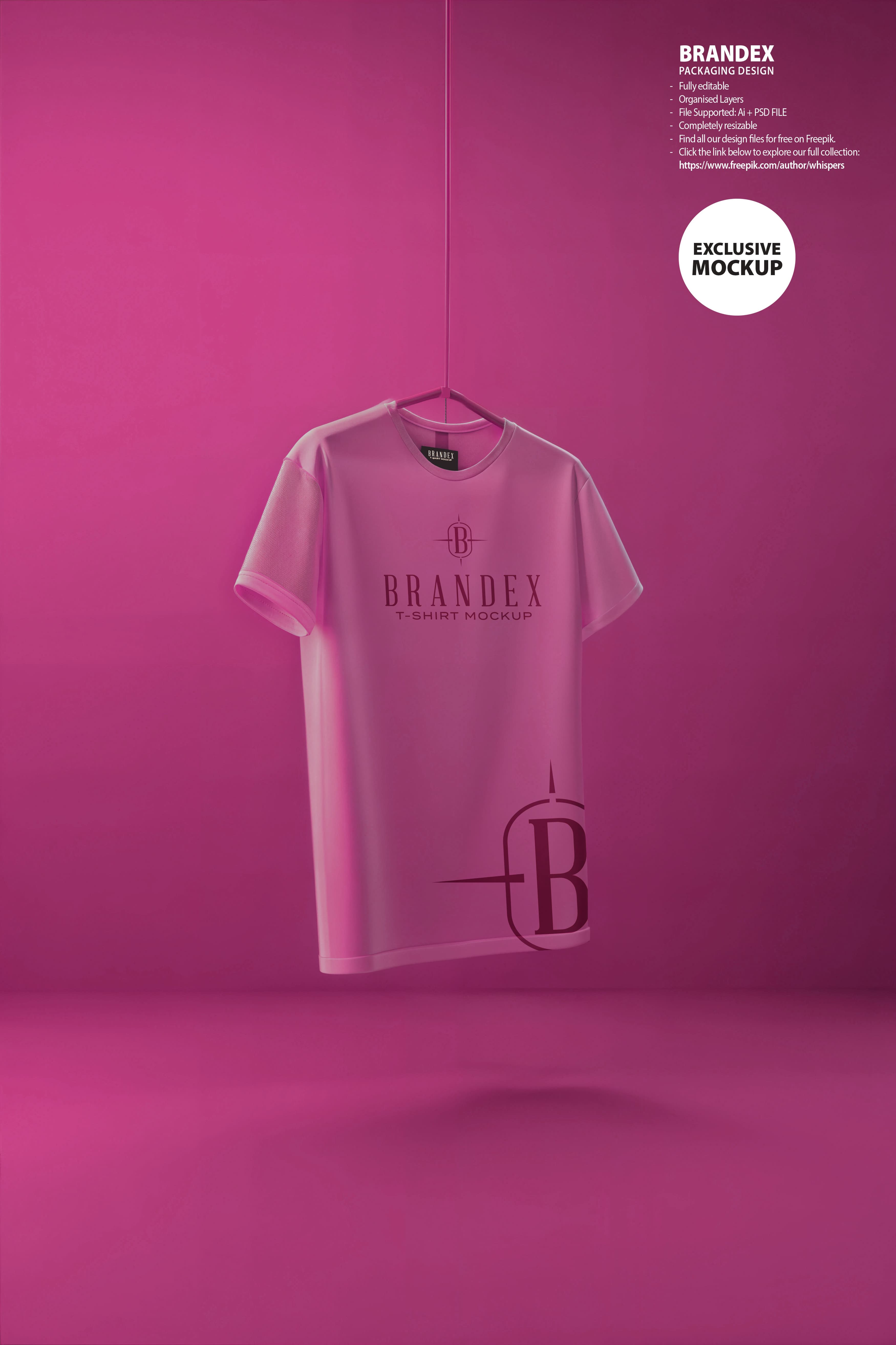 Pink t-shirt mockup