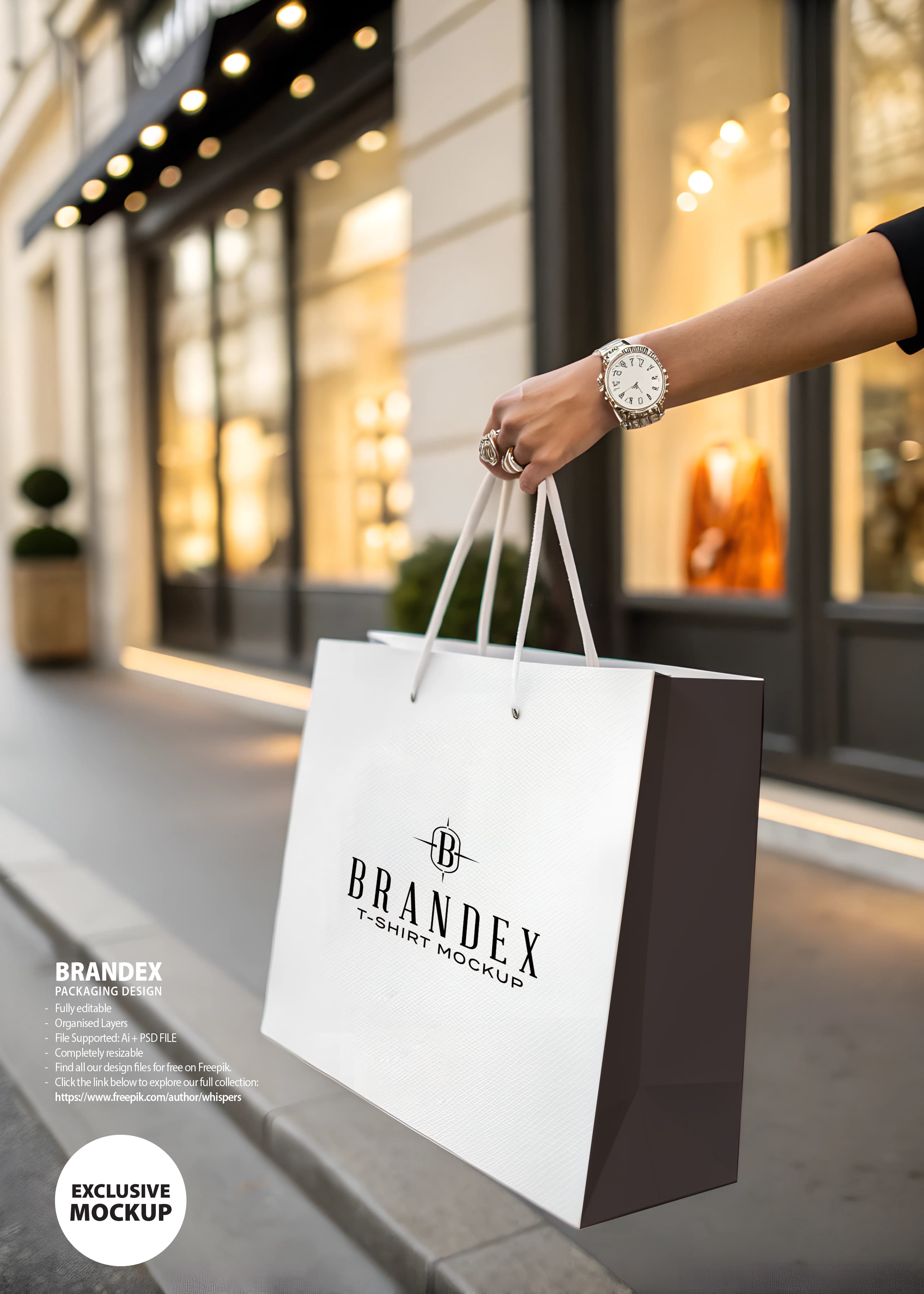 Luxury shopping bag mockup