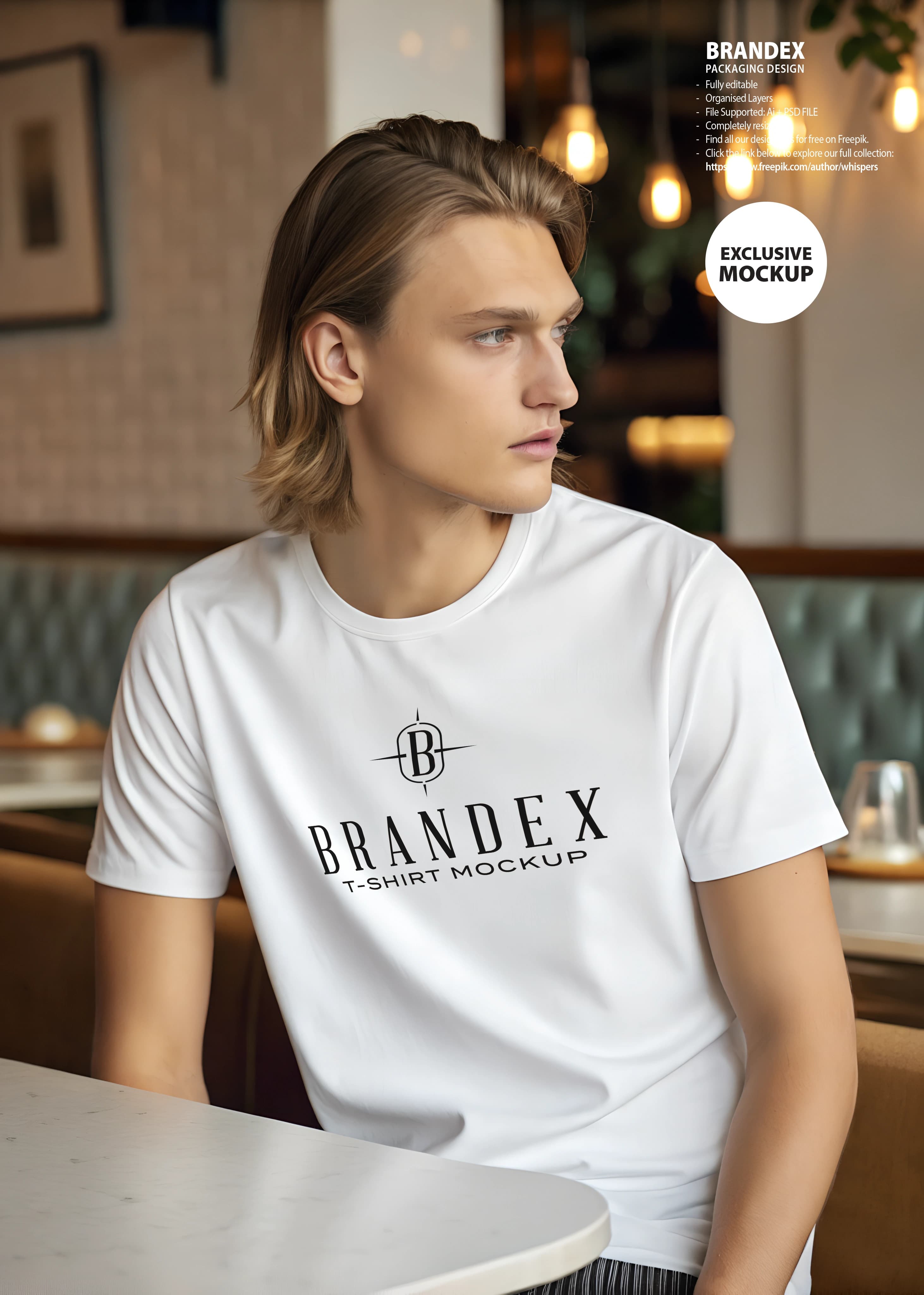 White casual t-shirt mockup