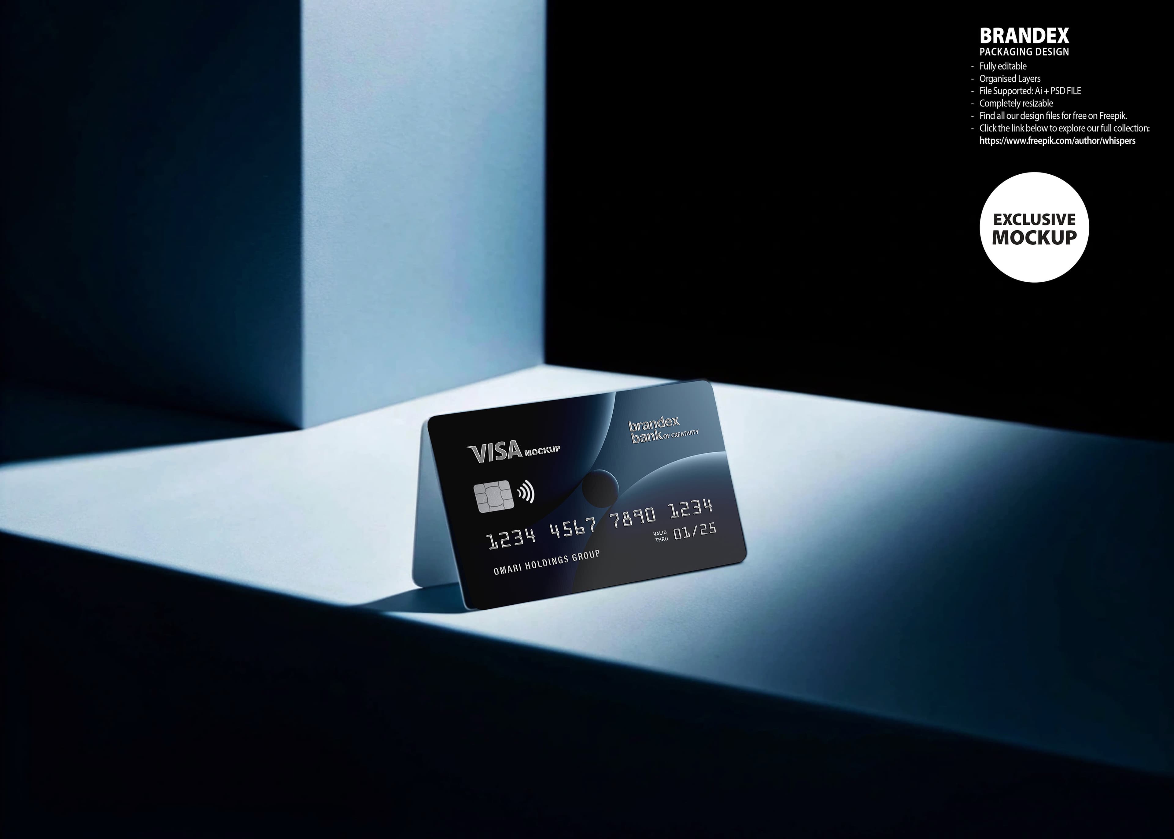 Sleek credit card mockup