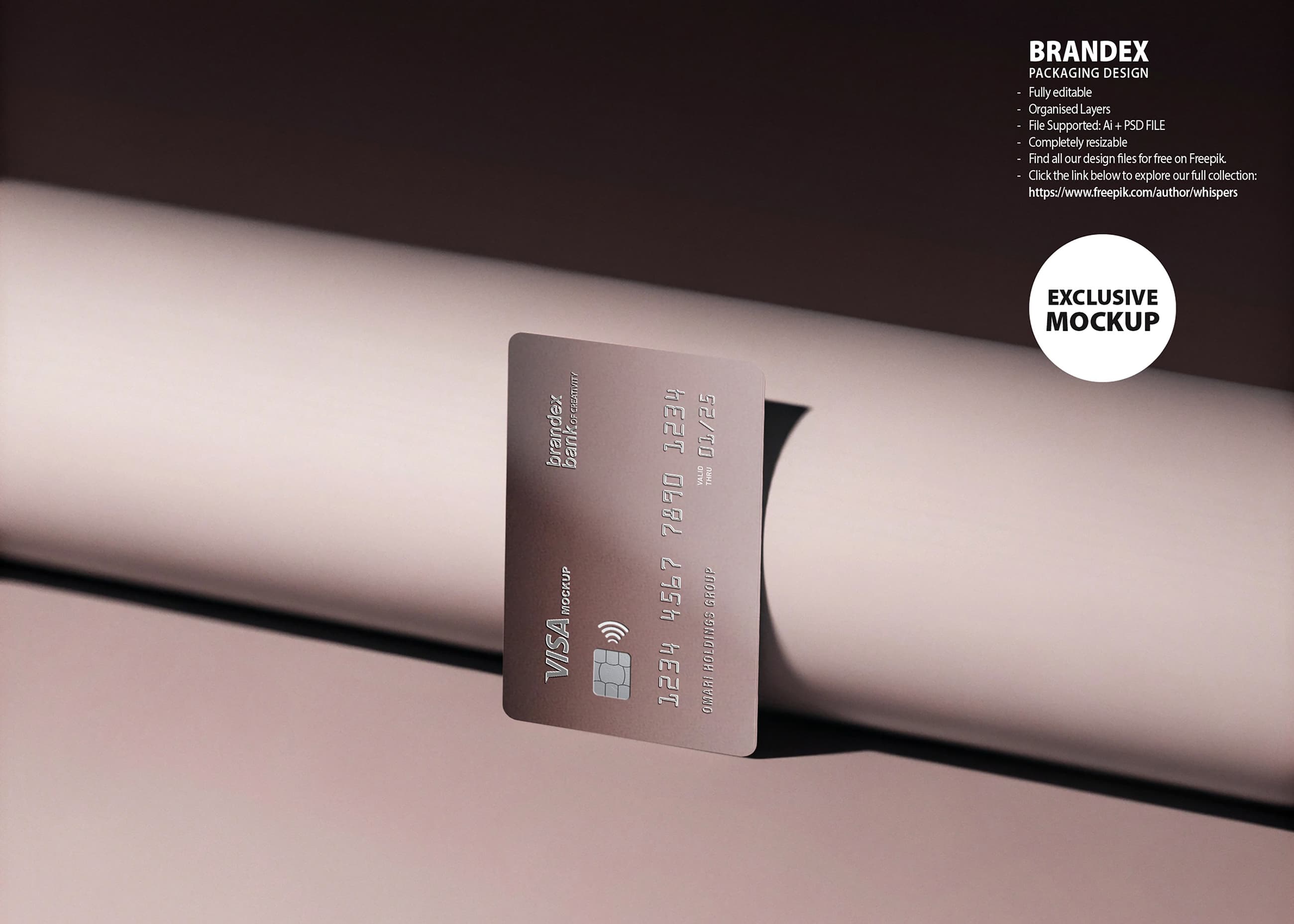 Metallic credit card mockup