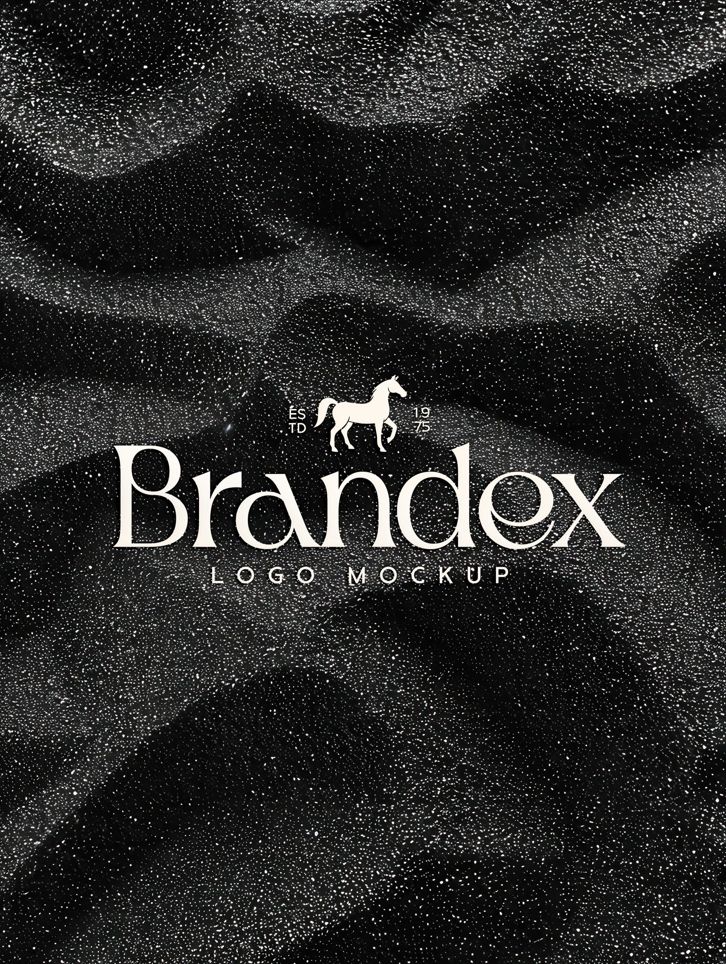 Black sand texture logo mockup