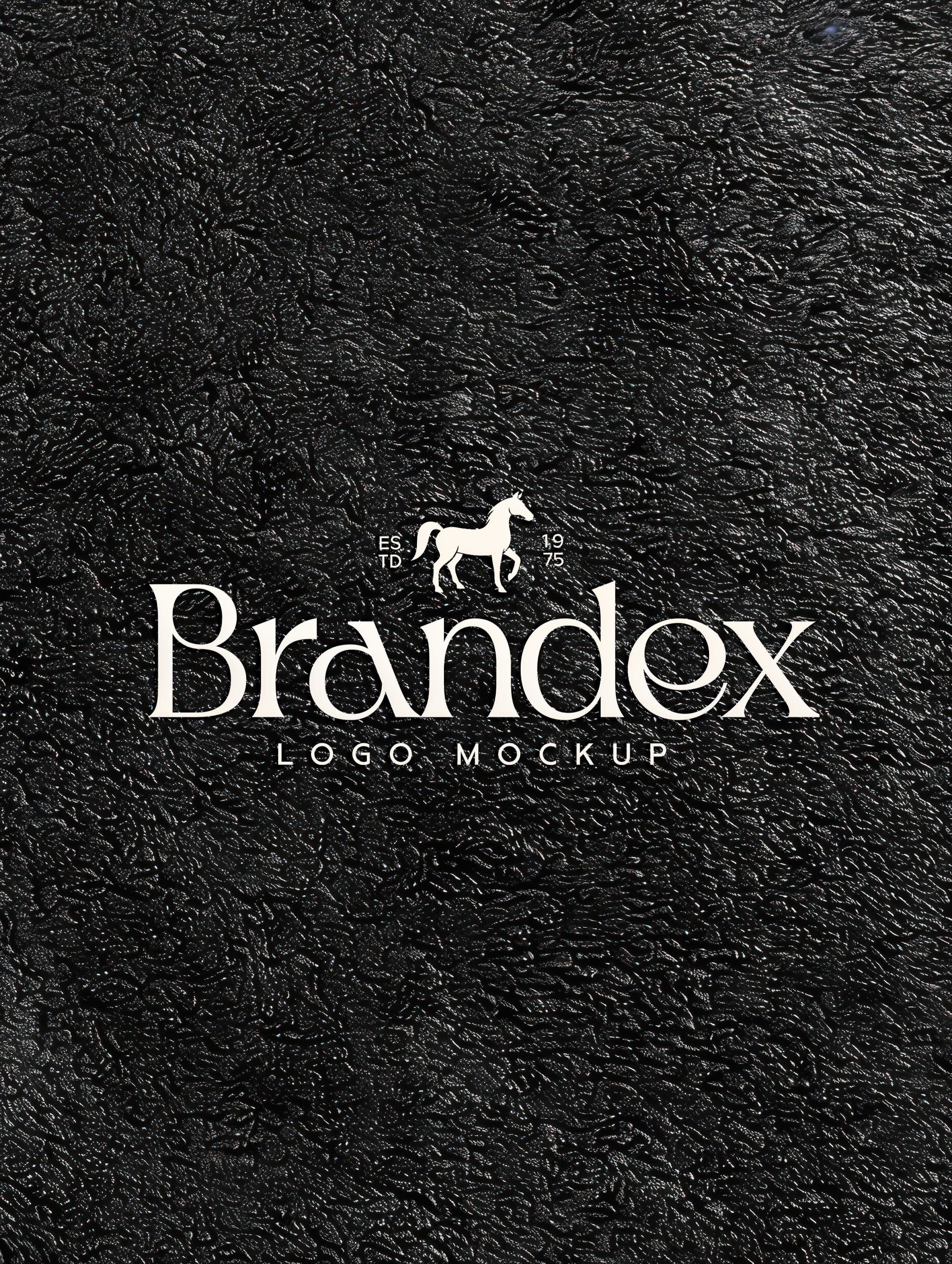 Textured leather logo mockup