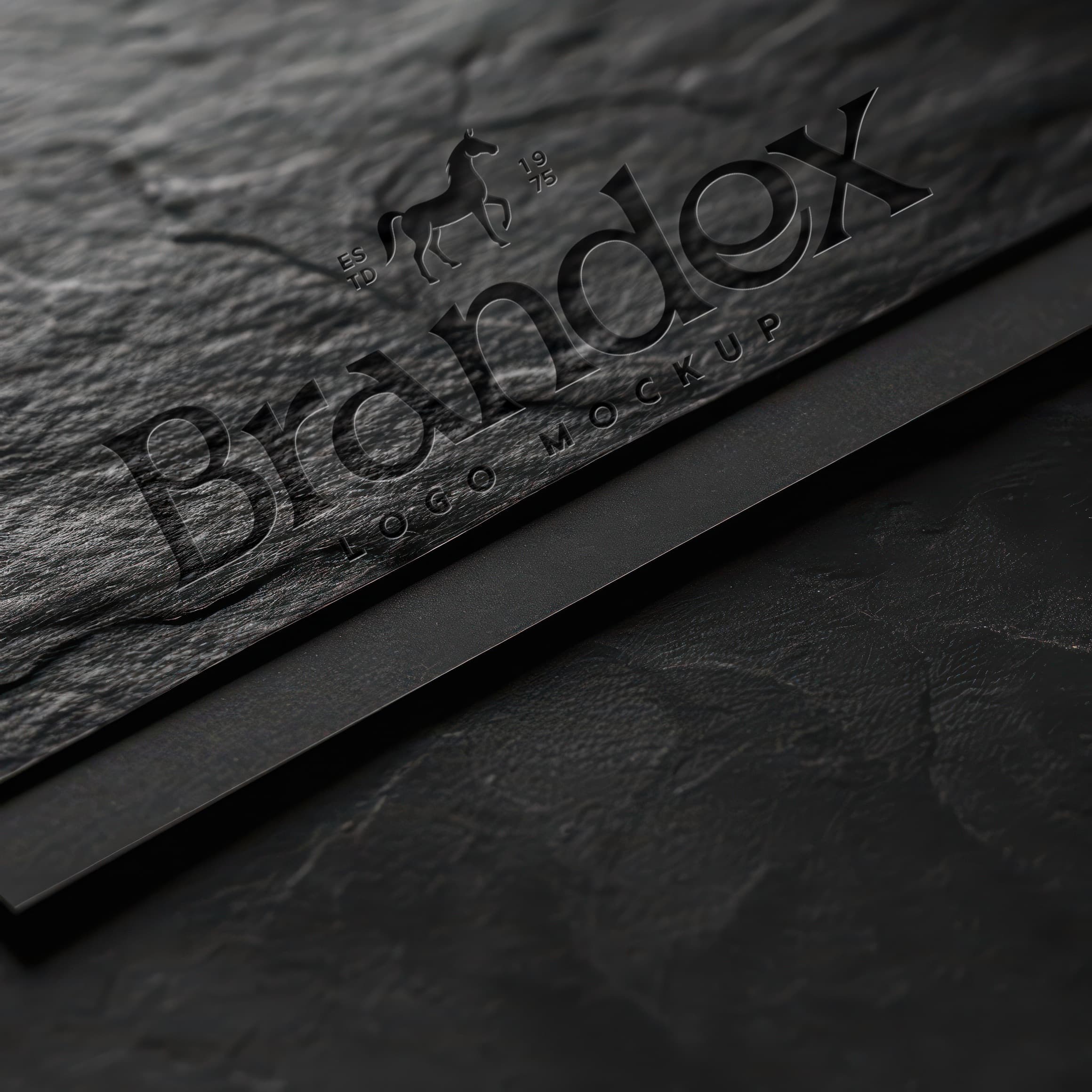 Dark textured logo mockup