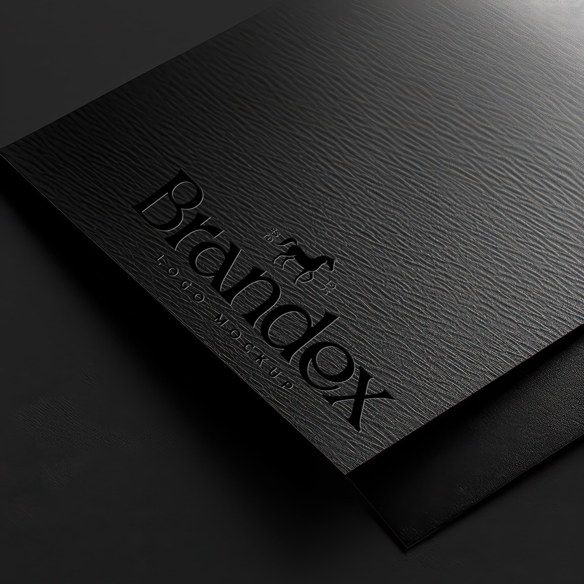 Embossed black logo mockup