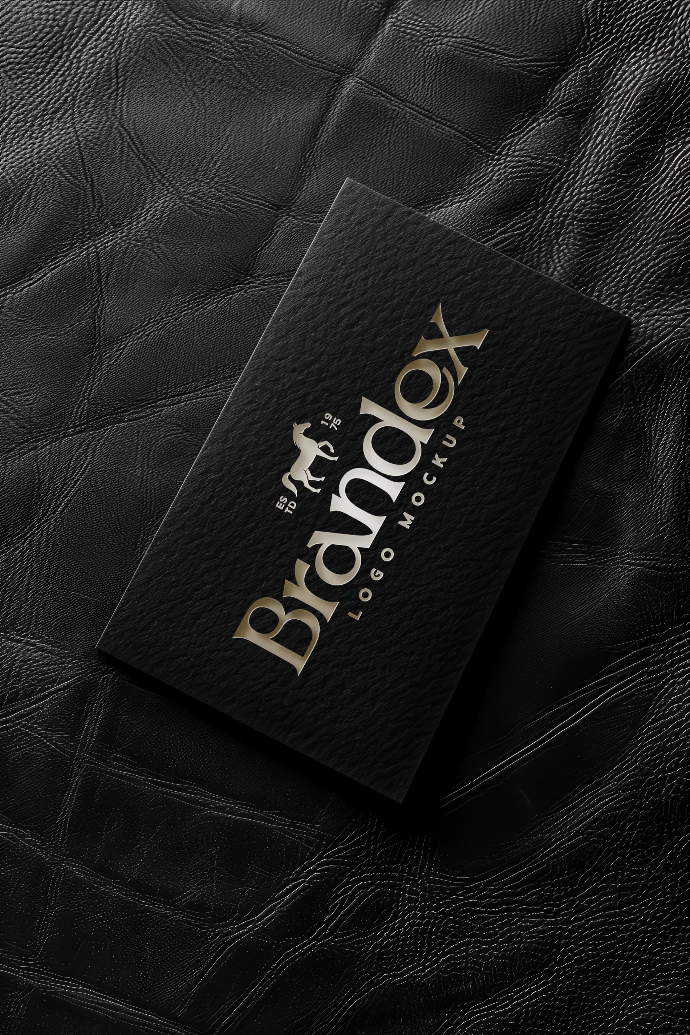 Elegant embossed business card mockup