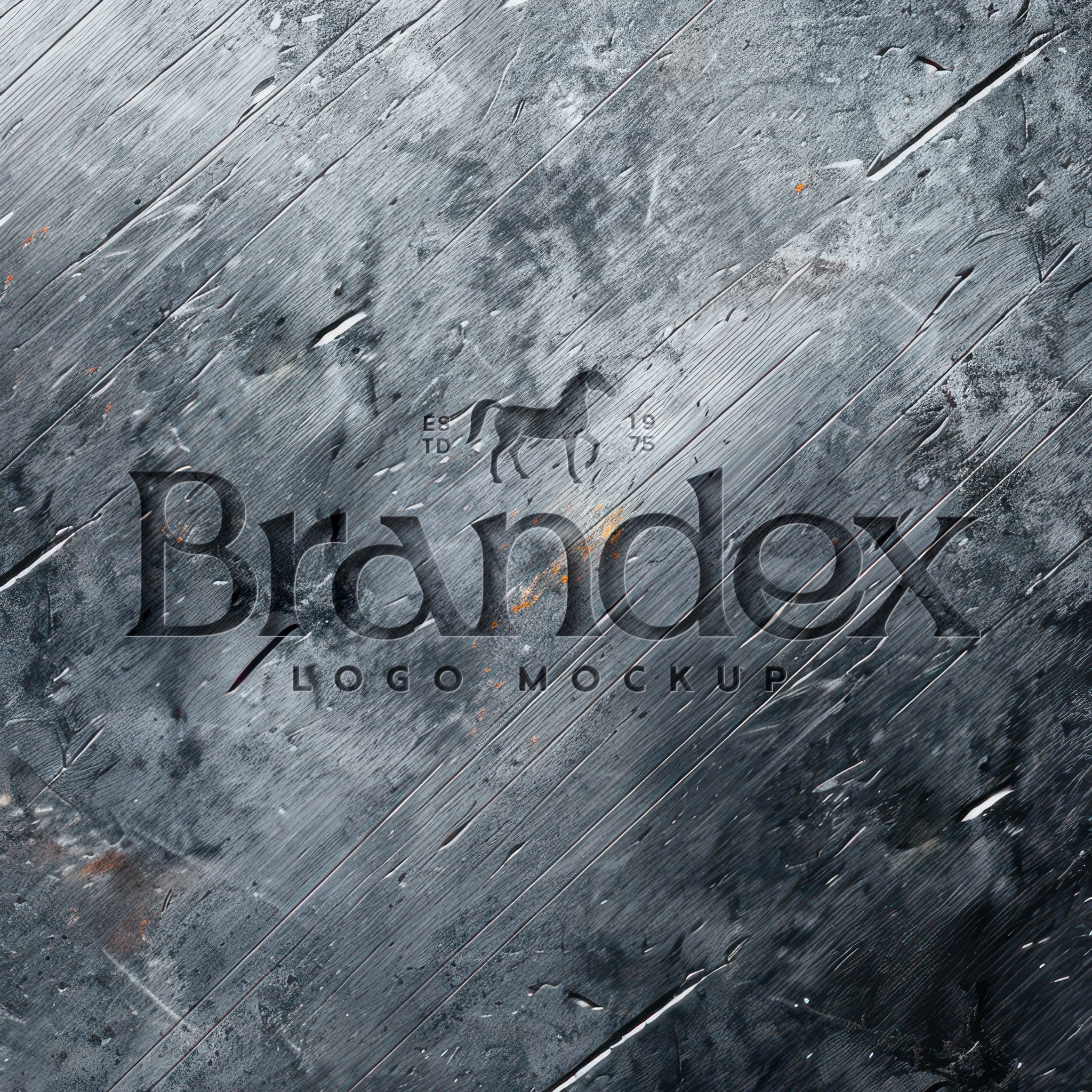 Rustic concrete logo mockup
