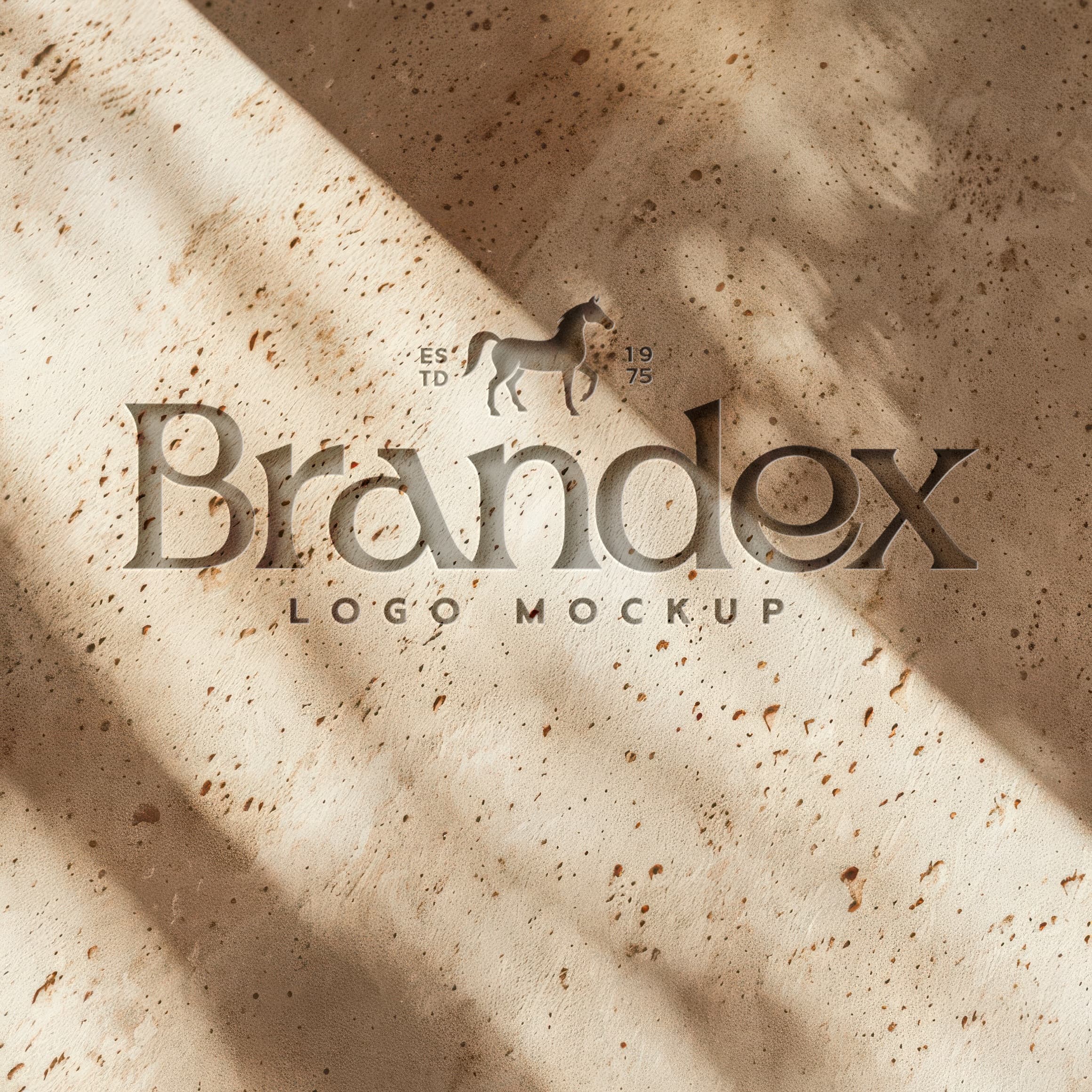 Etched stone logo mockup