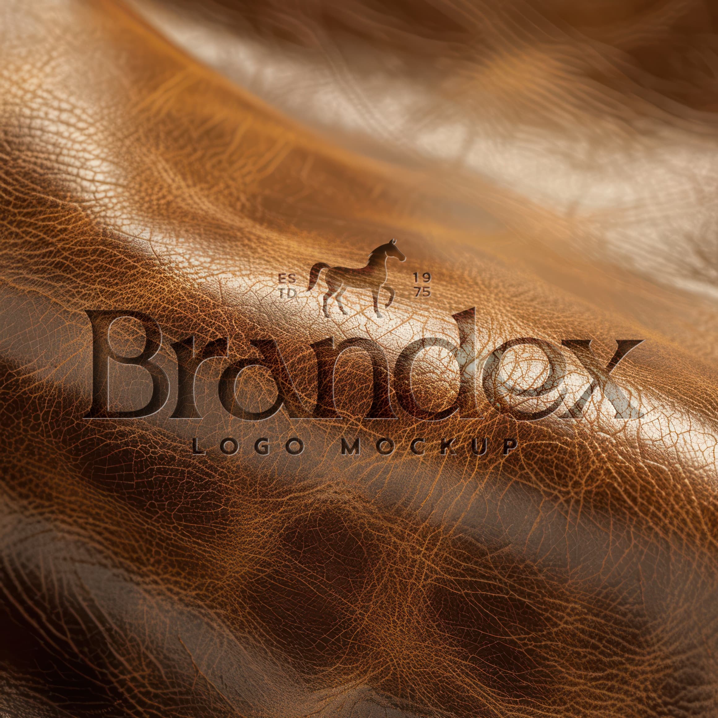 Luxury leather texture logo mockup