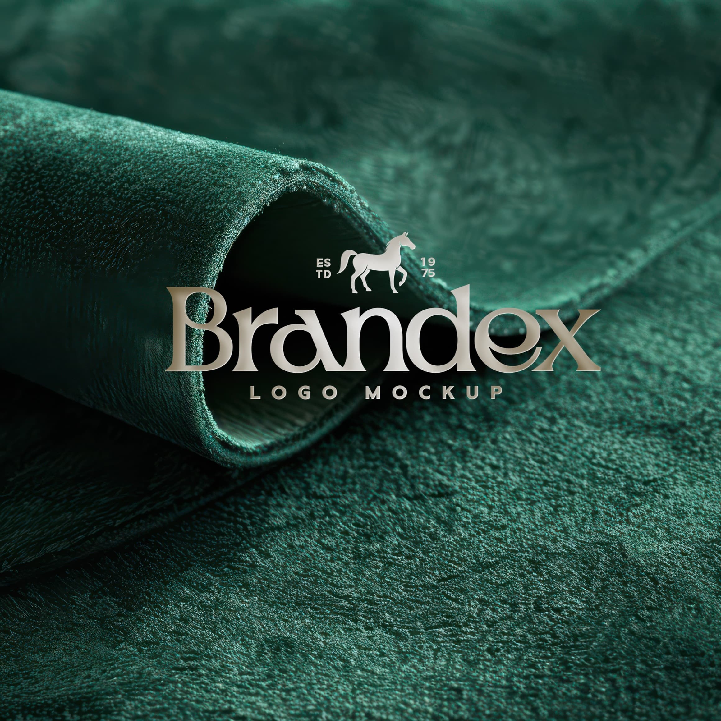 Luxury velvet texture logo mockup