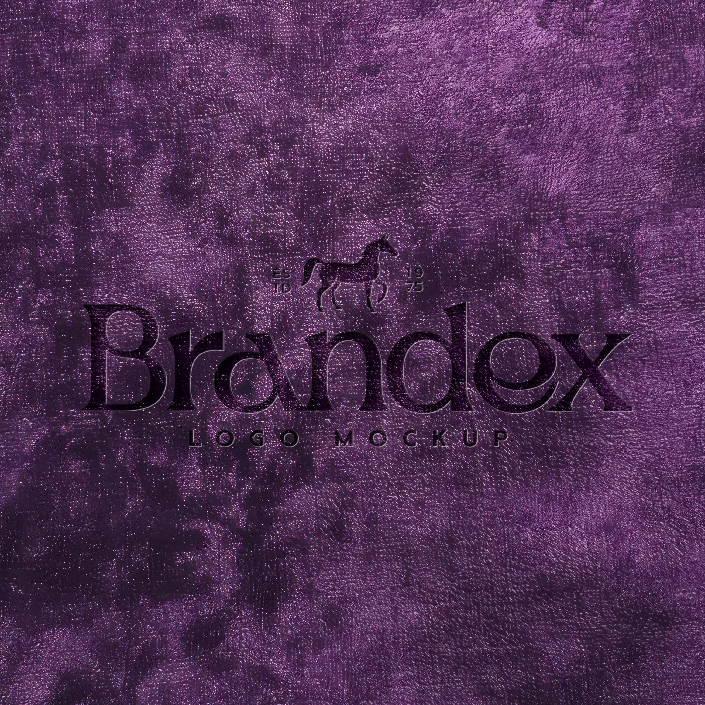 Purple textured logo mockup