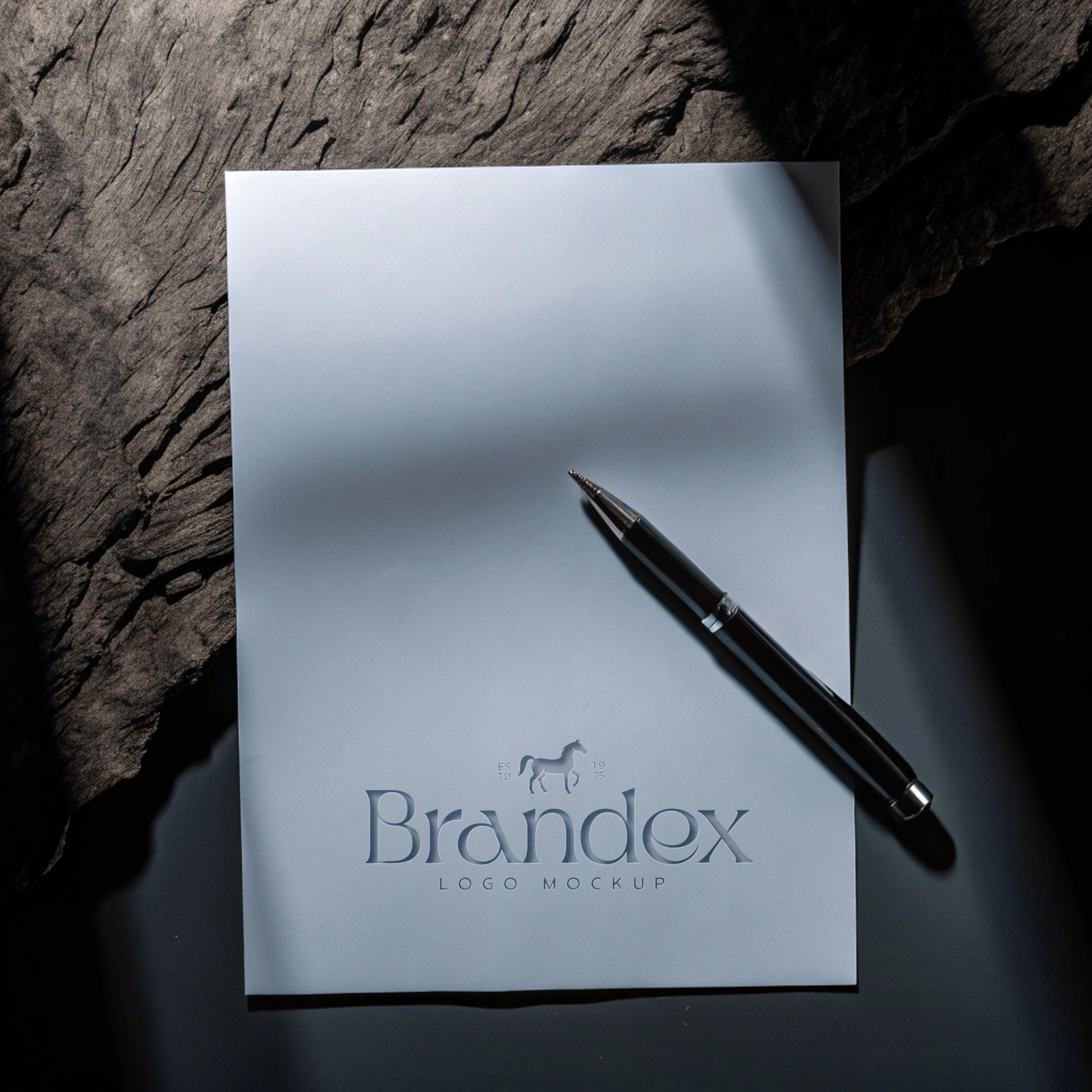 Elegant paper and pen mockup