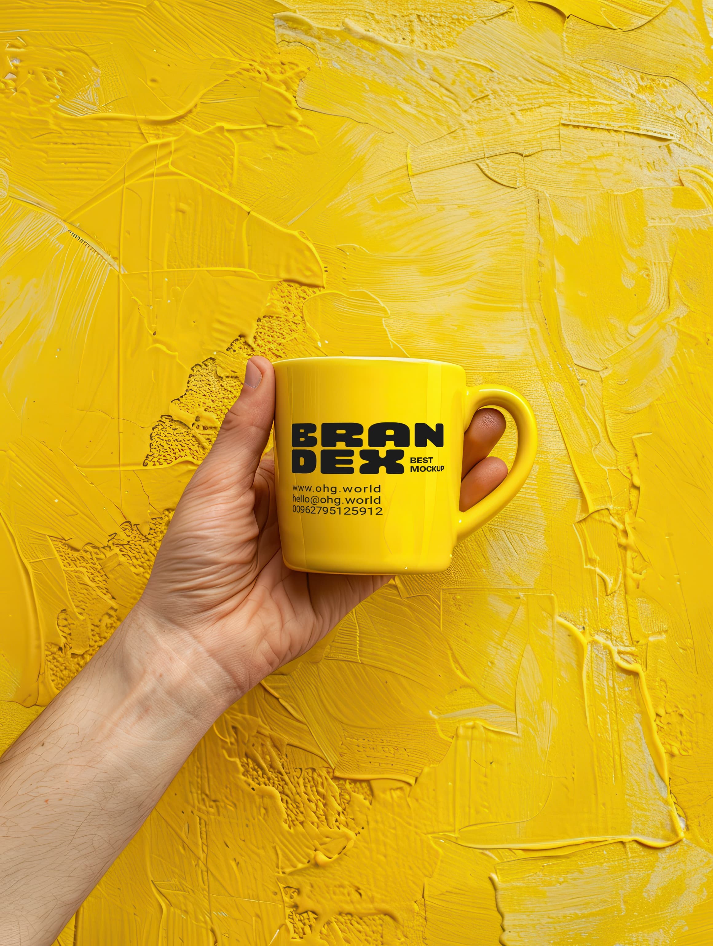 Bright yellow mug mockup