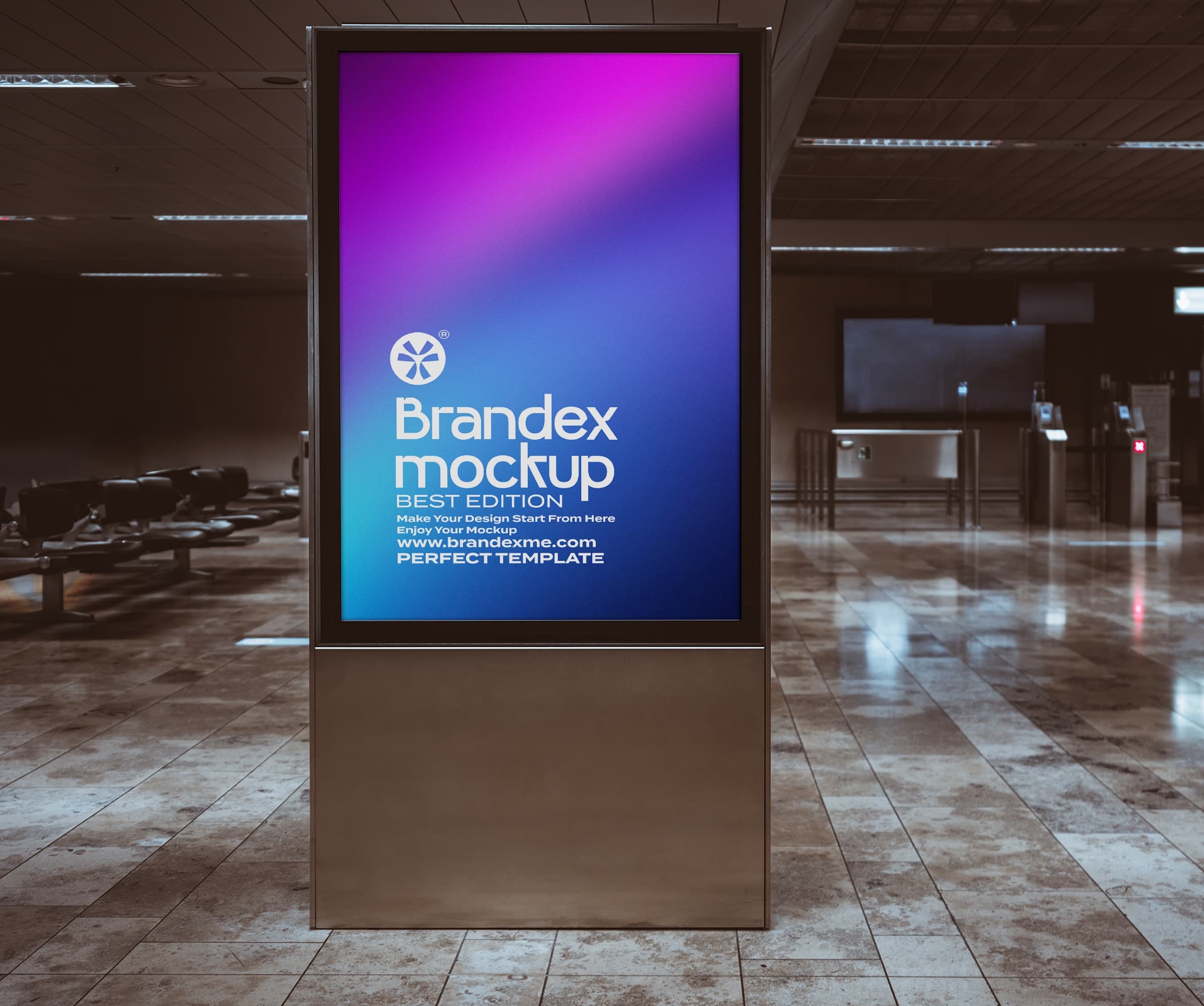 Indoor digital billboard mockup