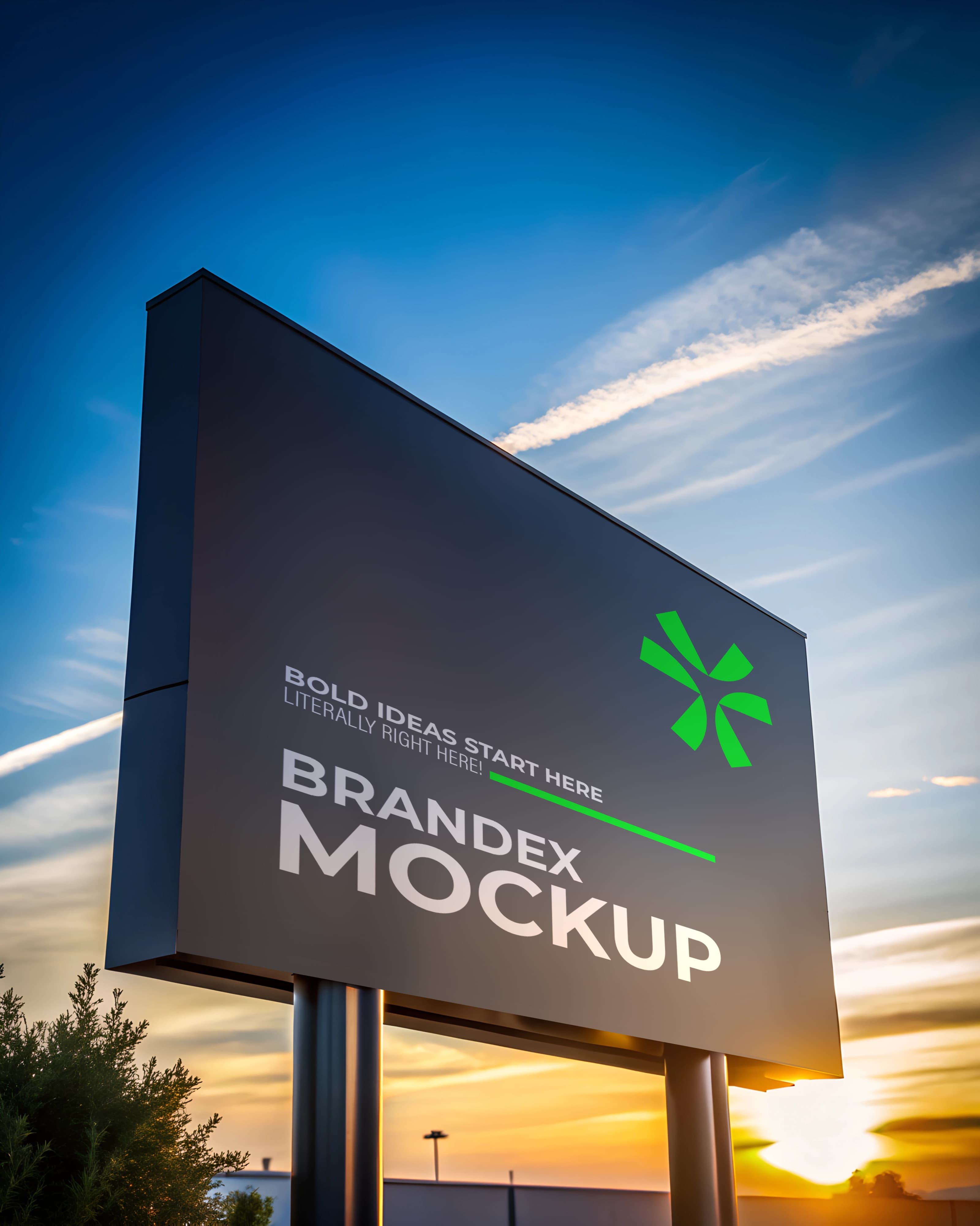 Modern billboard signage mockup