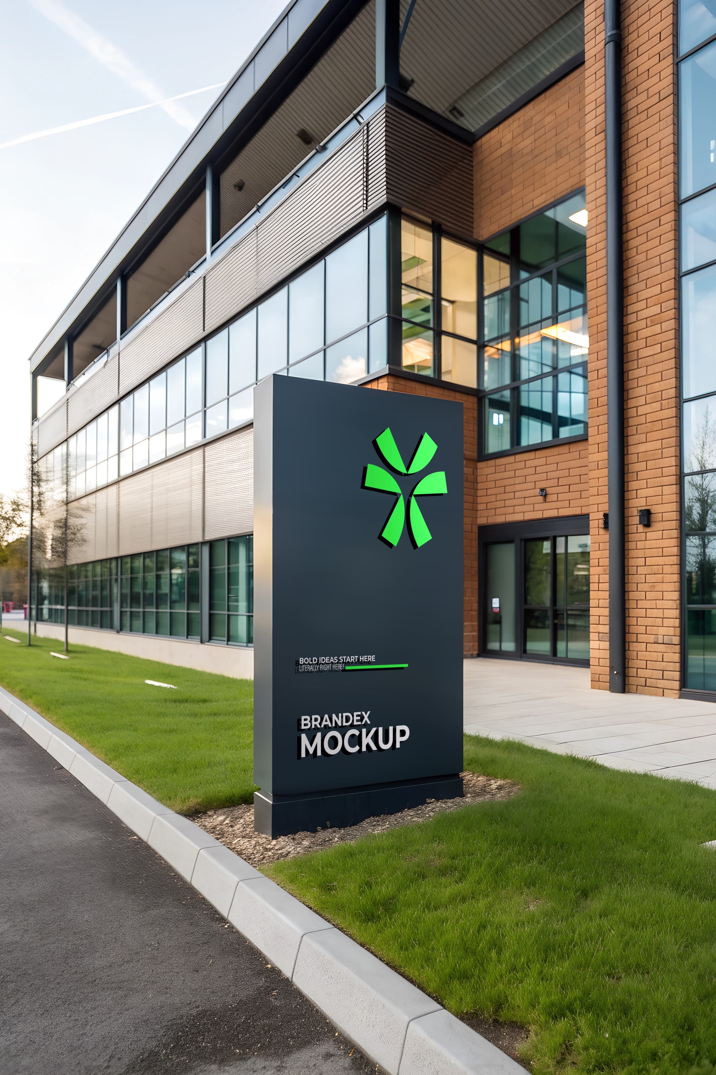 Modern office sign mockup