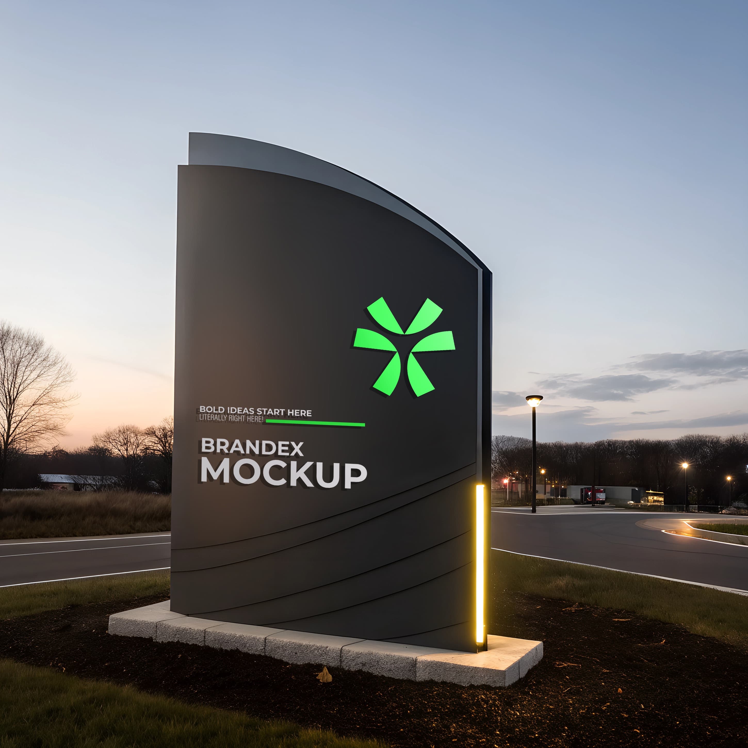 Outdoor backlit signage mockup