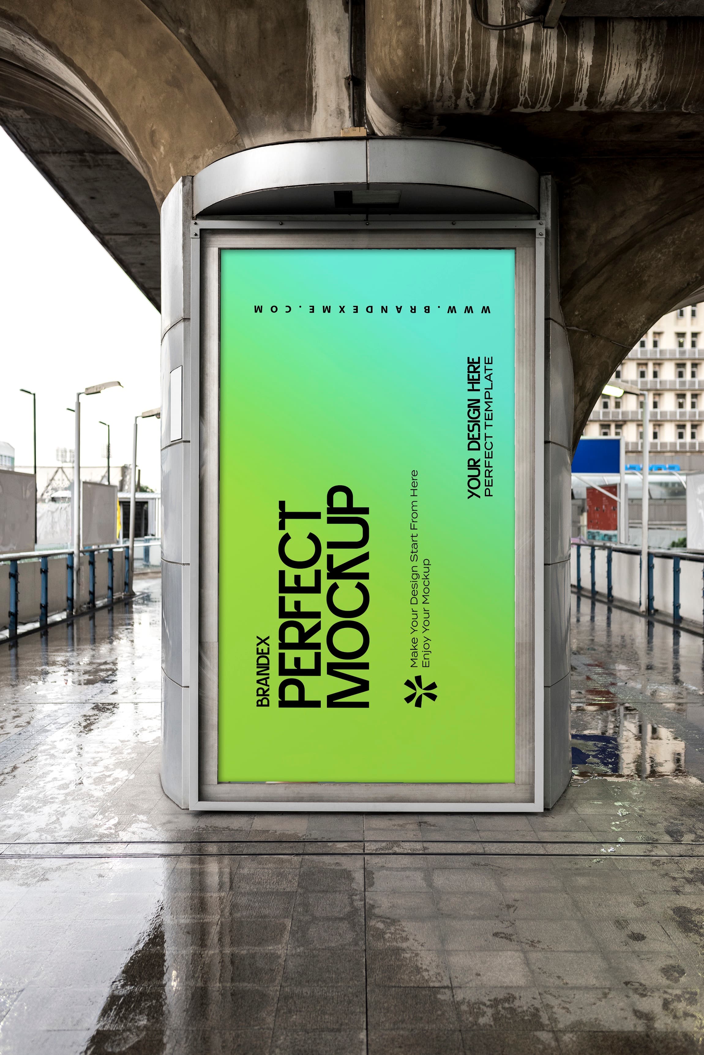Outdoor advertising billboard mockup