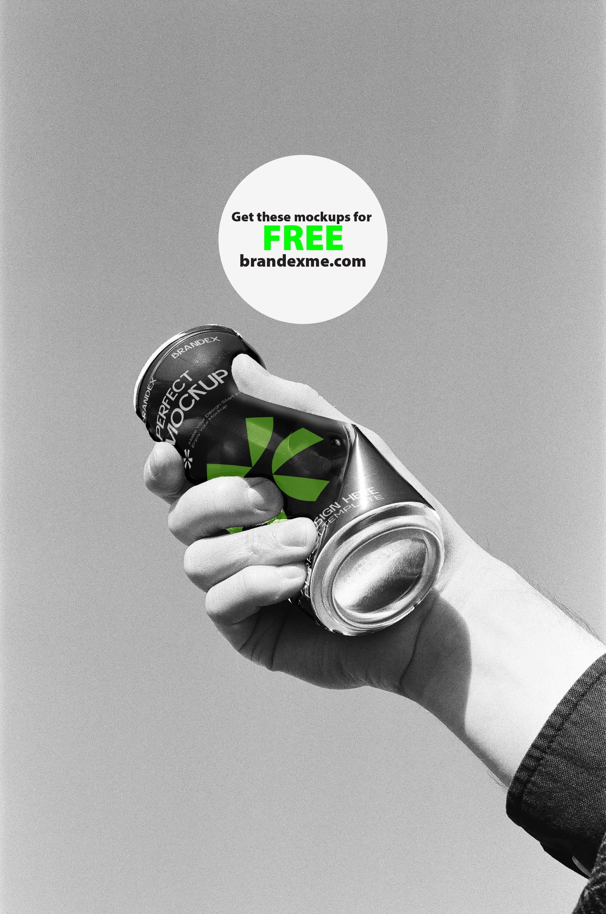 Crushed soda can mockup