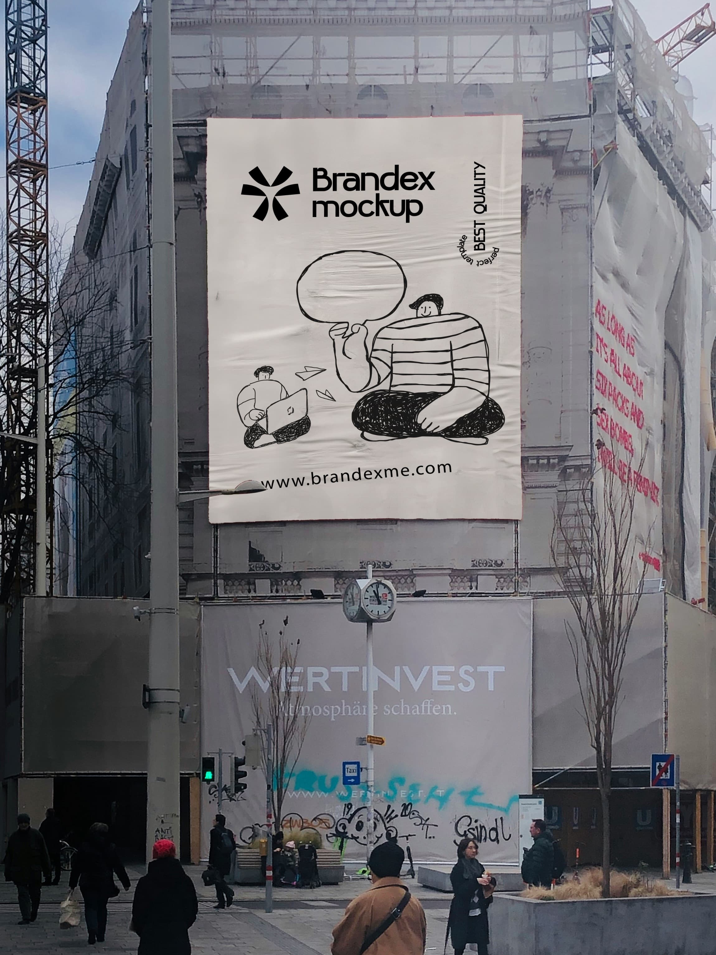 Urban large billboard mockup